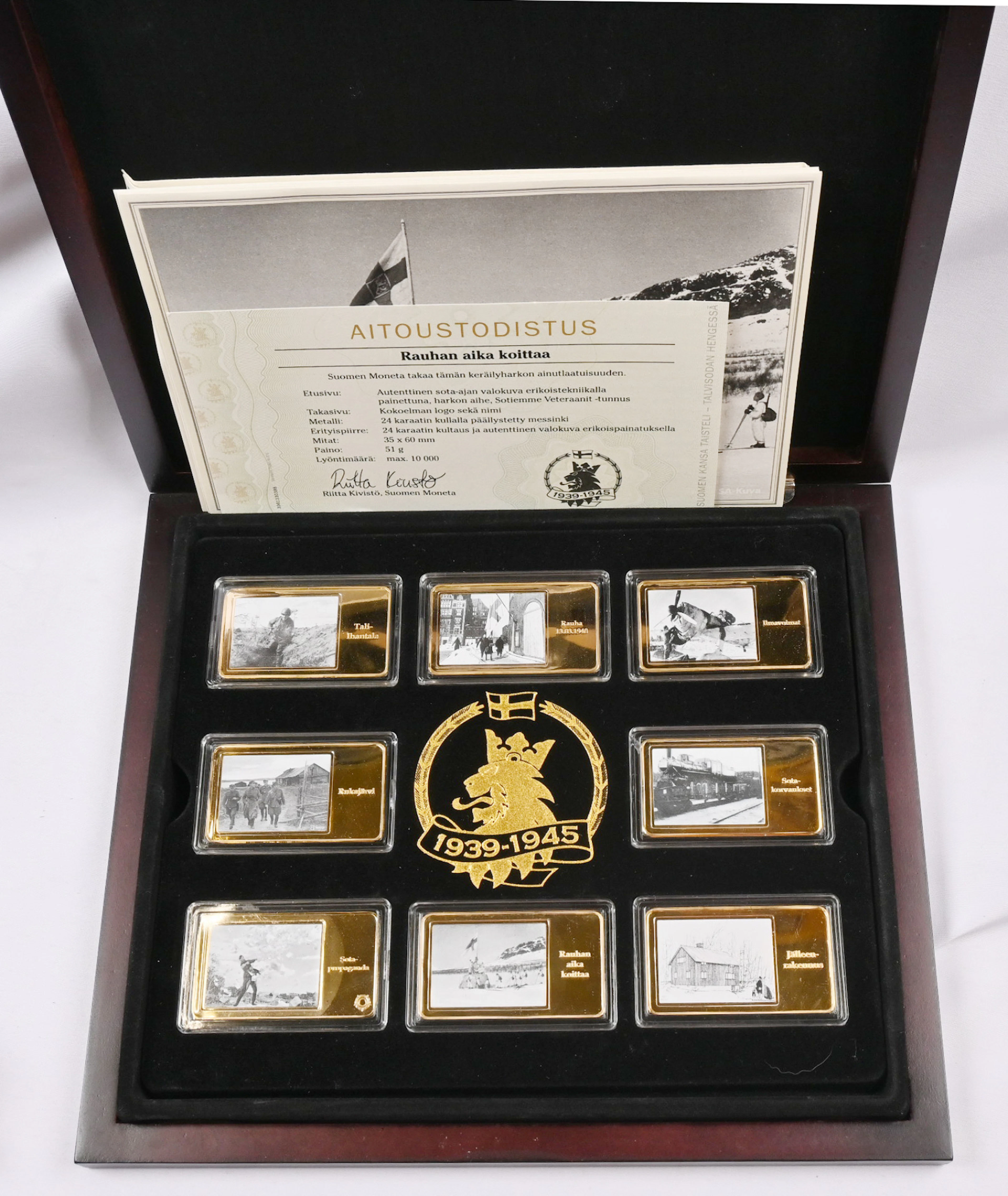 Moneta's collectible bars: 1939 - 1945 gold-plated brass bars 24 pieces