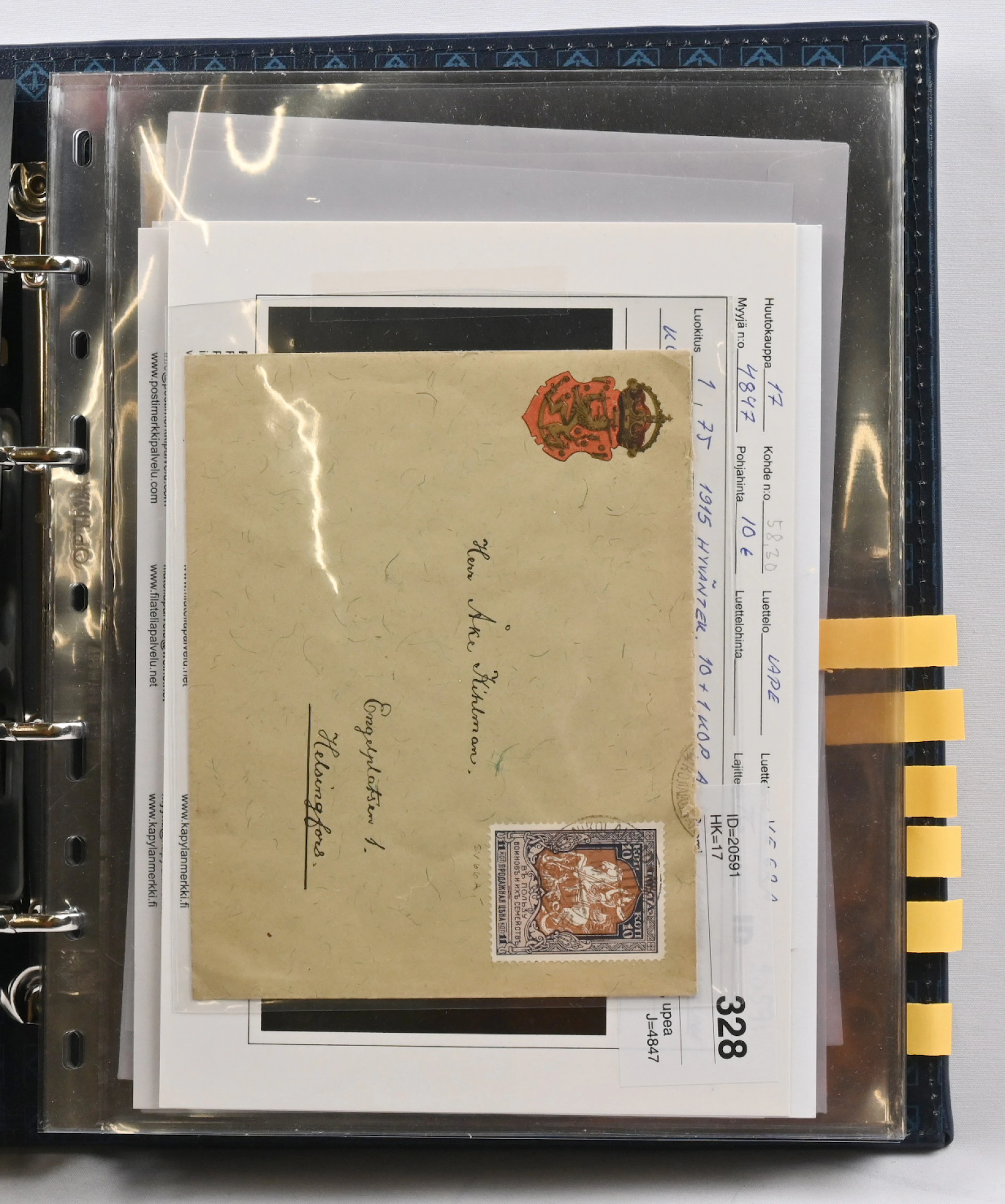 Postal items, postcards and a little bit of other old auction items