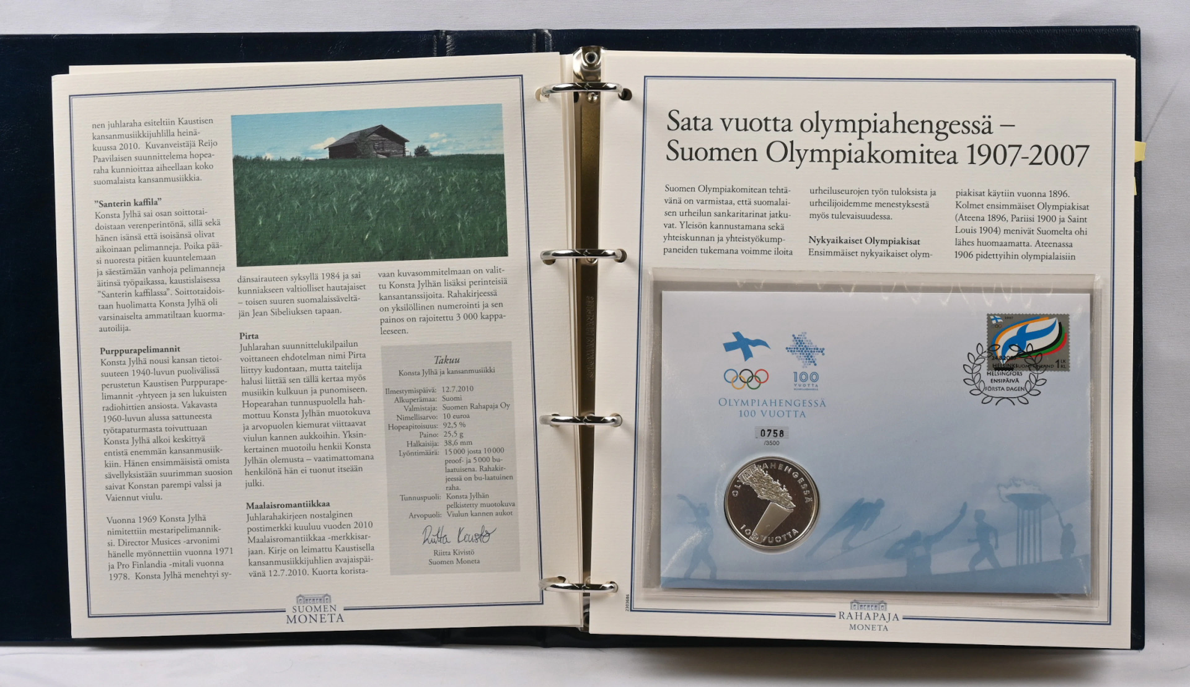Moneta's coin letter collection in an album, 13 different, eg Tove Jansson etc.