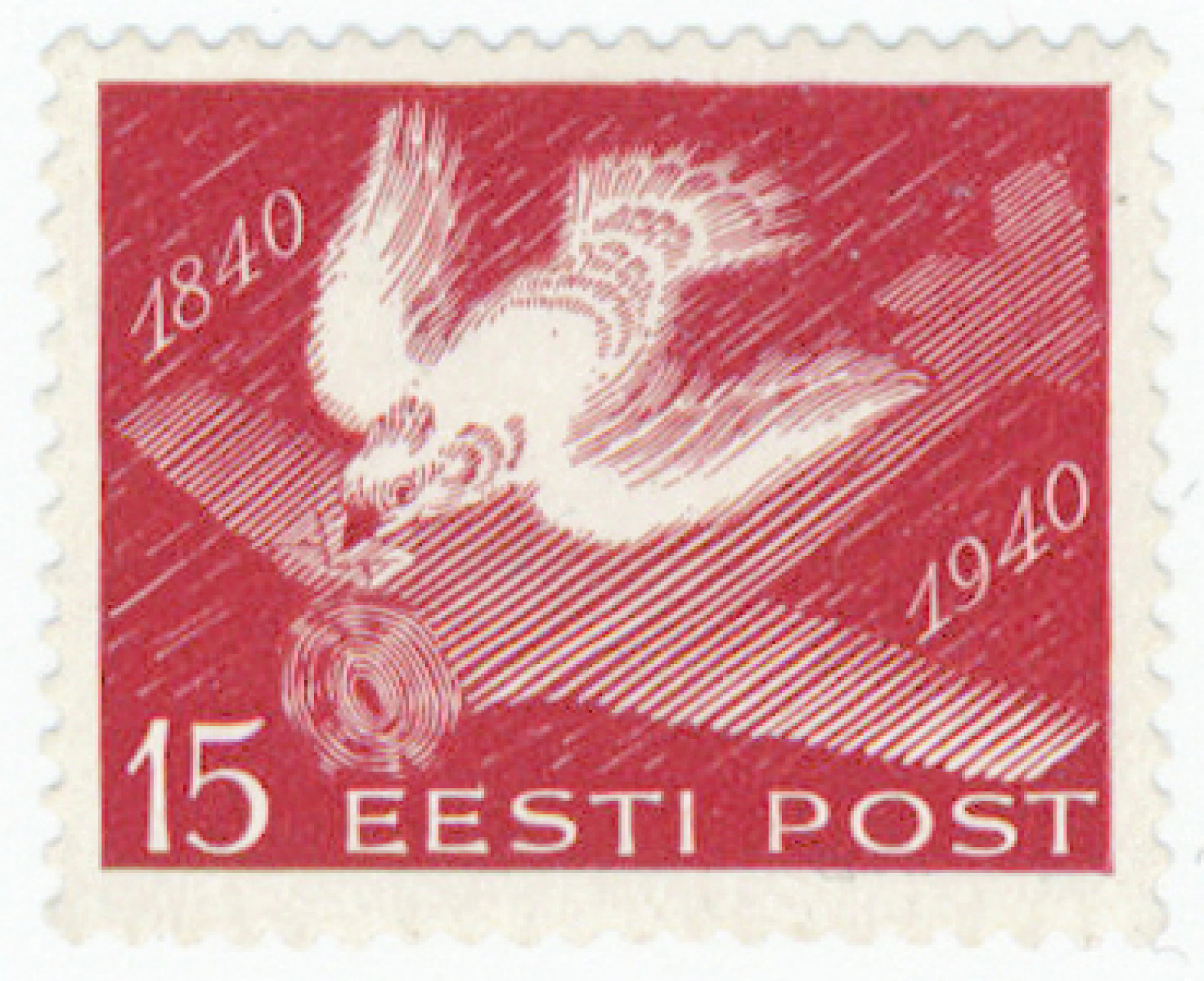 1940 Dove 15 s brownish red Mi 162x, mint * stamp, white paper. Signed: