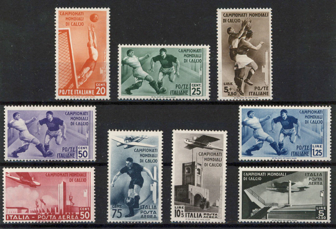 1934 Football World Cup Mi 479-487, very fine mint ** set.