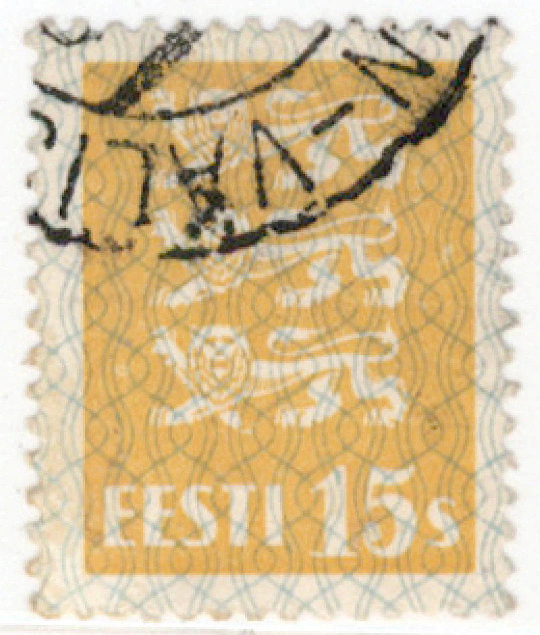 1928 Lions 15 senti Mi 81, used stamp with plate error ”lion with five legs”.