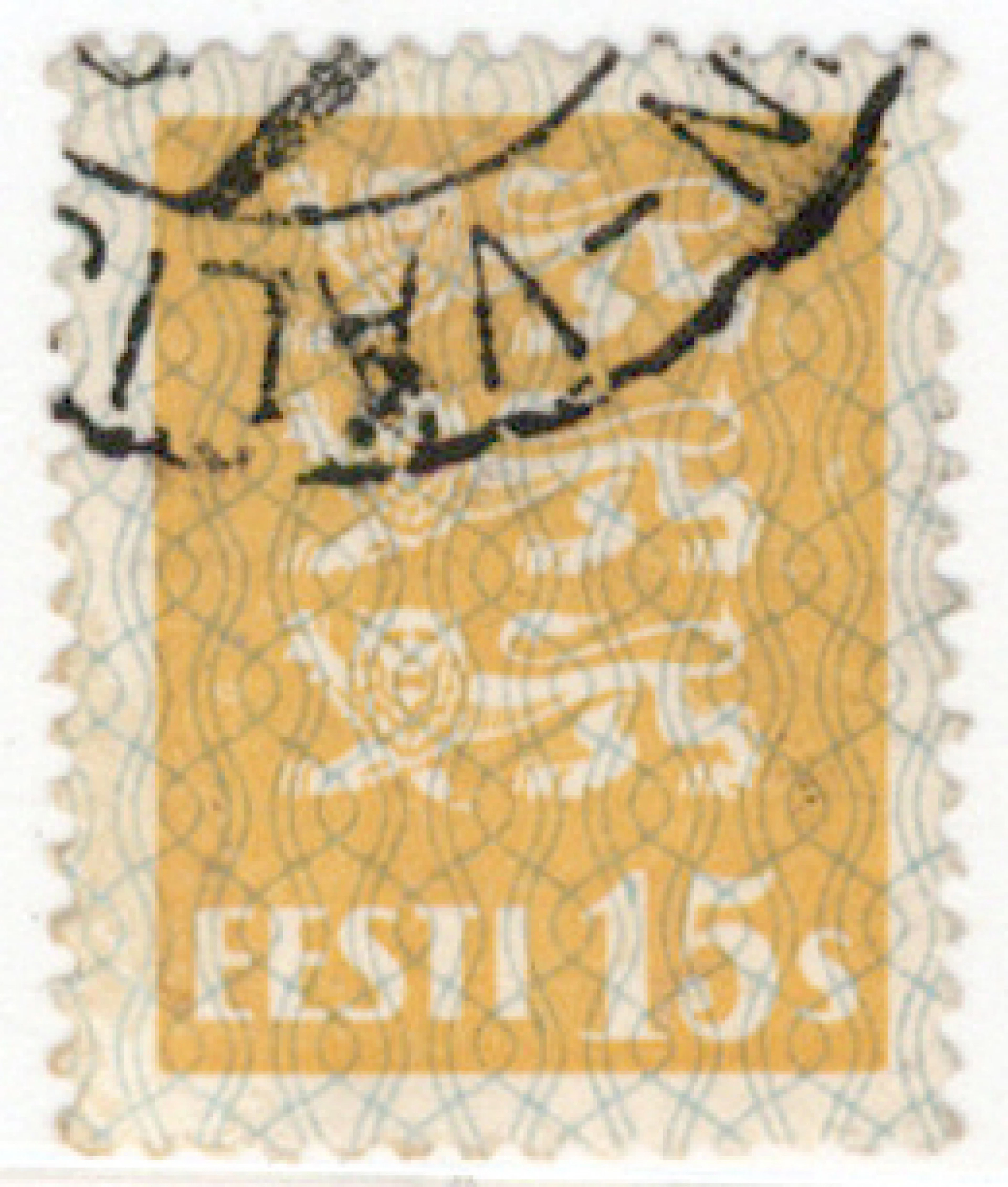1928 Lions 15 senti Mi 81, used stamp with plate error ”lion with five legs”.