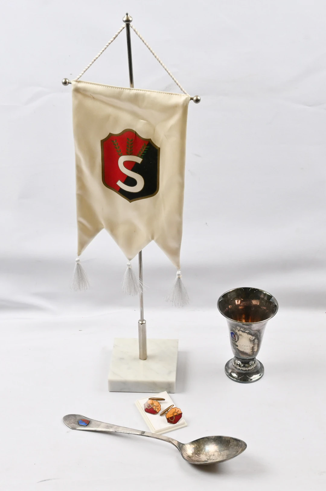 Civil Guard lot including a challenge cup, cufflinks, a pennant, etc.