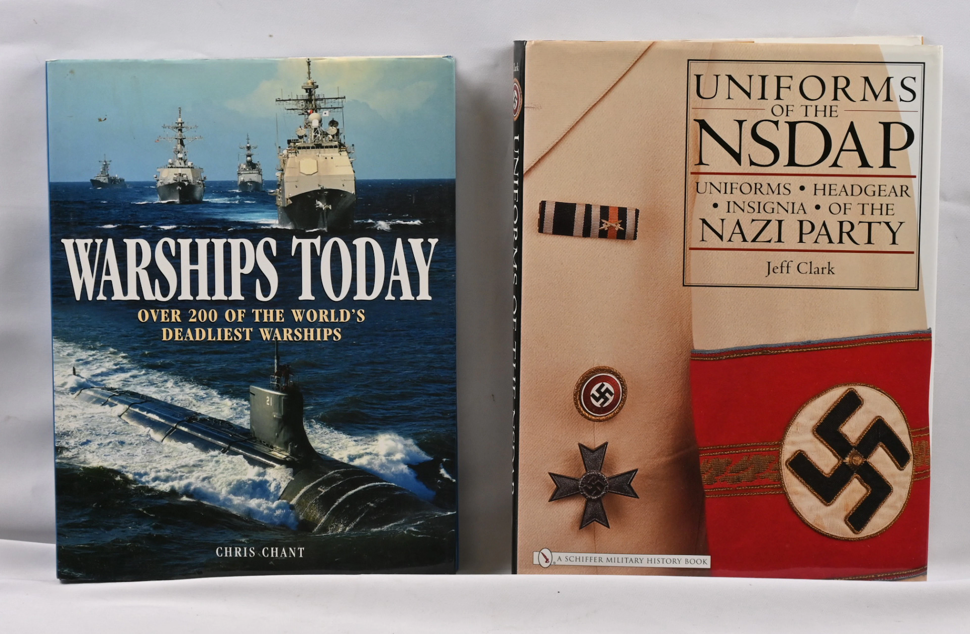 Three fine books. Chant: Warships today (2004), Clark: Uniforms of