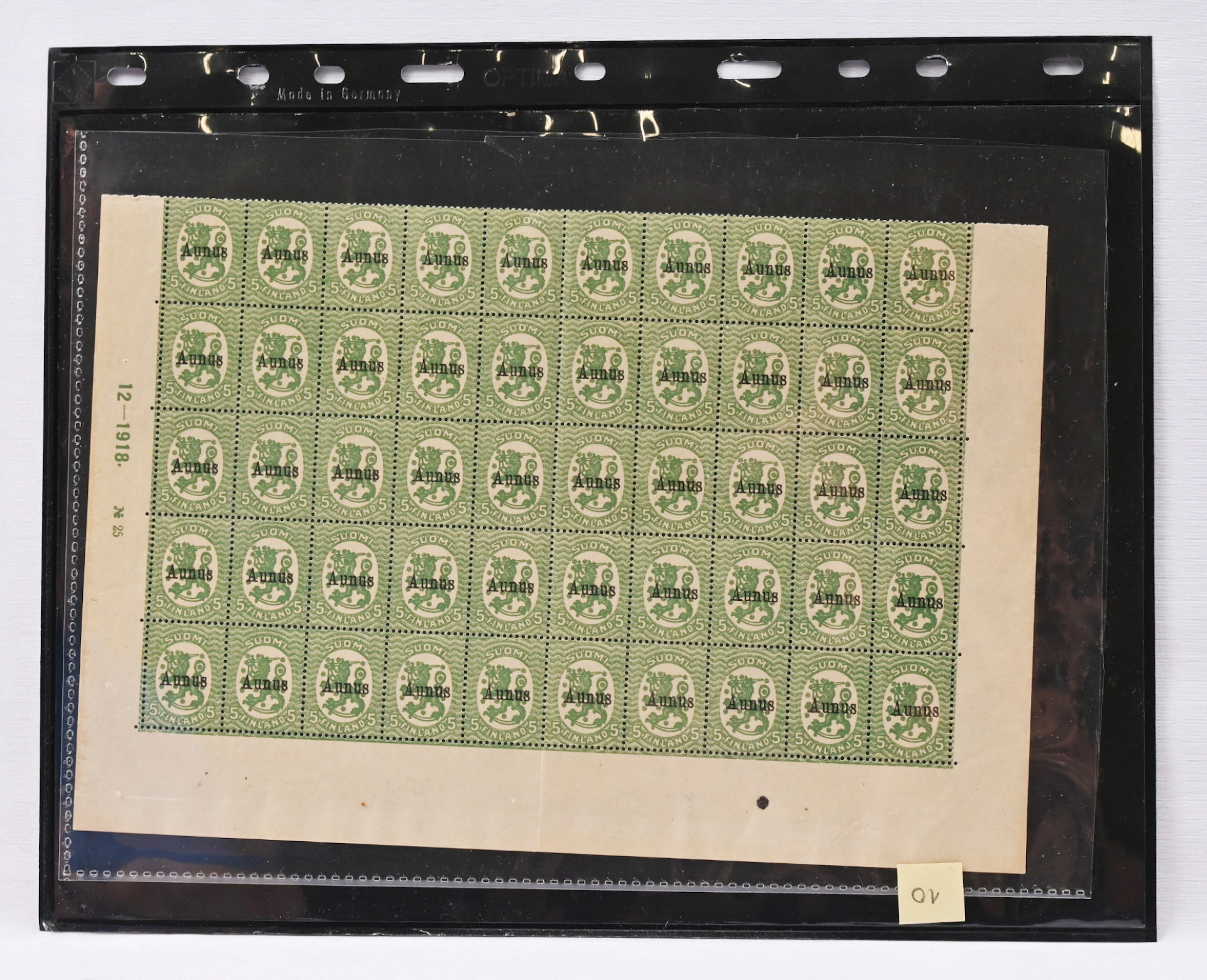 5 penni 1st printing half a sheet, as very fine mint ** included also