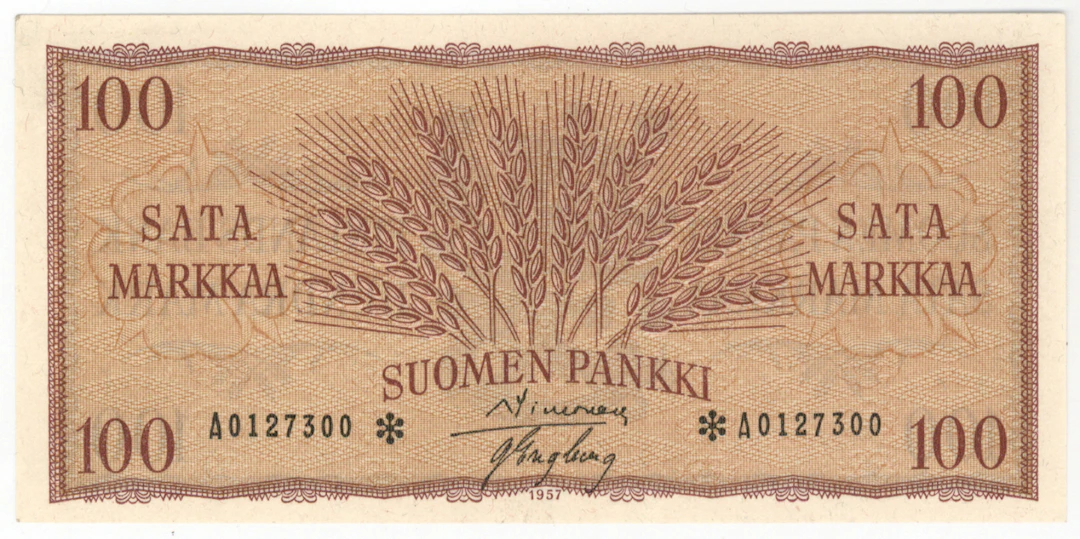 1957 100 markka * signatures: SIM - Eng, condition 01-0