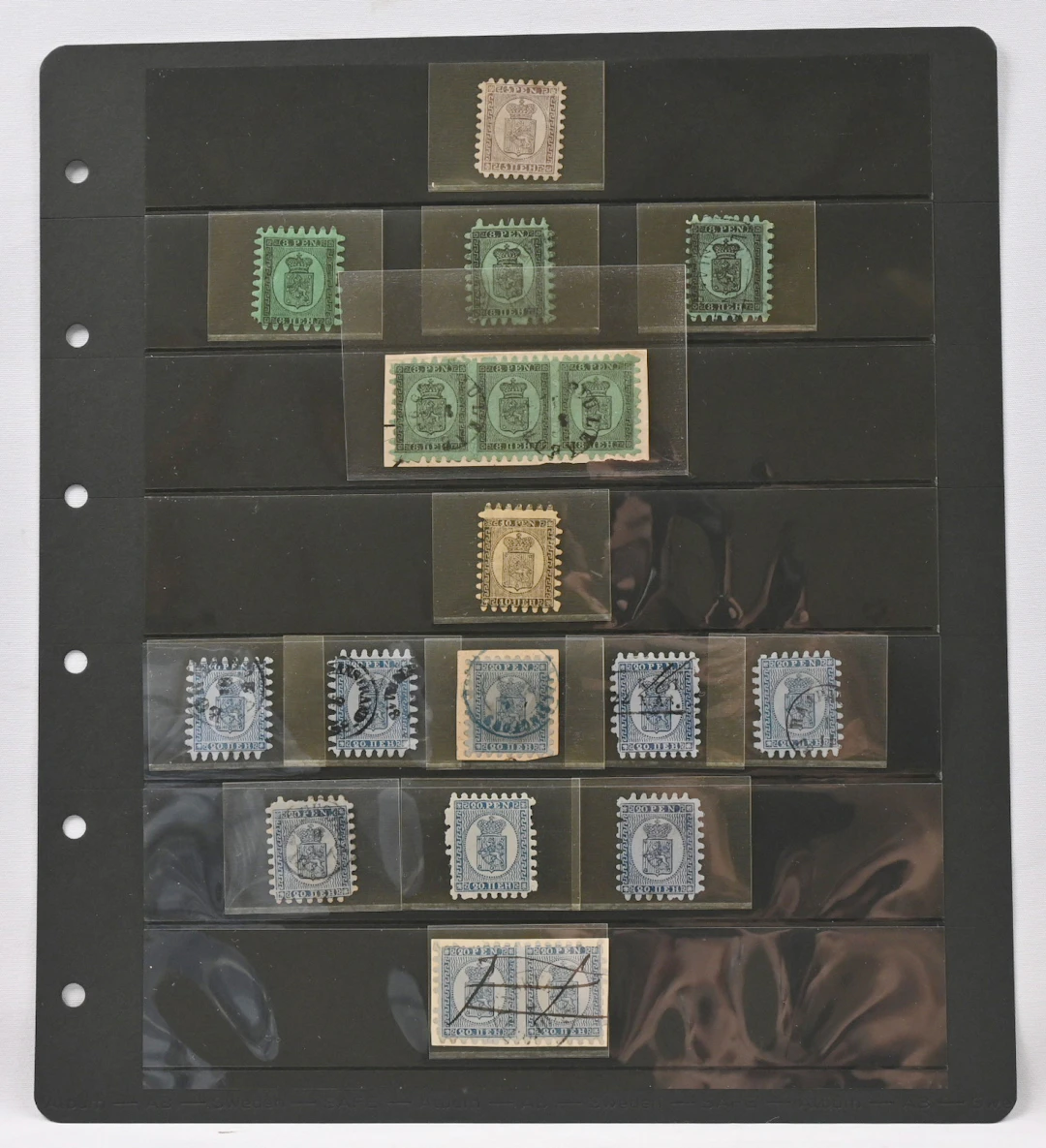 1860 - 1866 collection material on two pages including eg. various