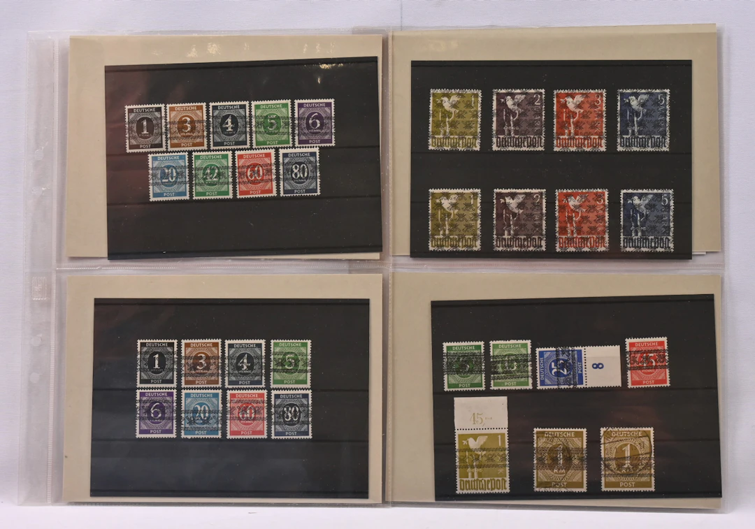 Bizone, fine reference material of FORGED stamps of band and net overprints
