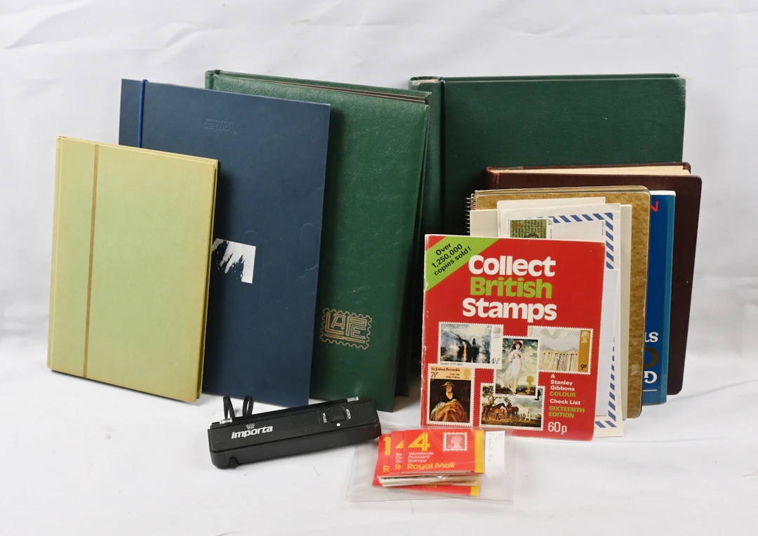 Stamp selection in three albums as well as loose, plenty of Machin stamps.