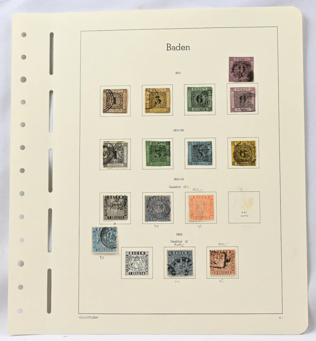 Baden, Bergedorf, Braunschweig and Bremen, collection on album pages.
