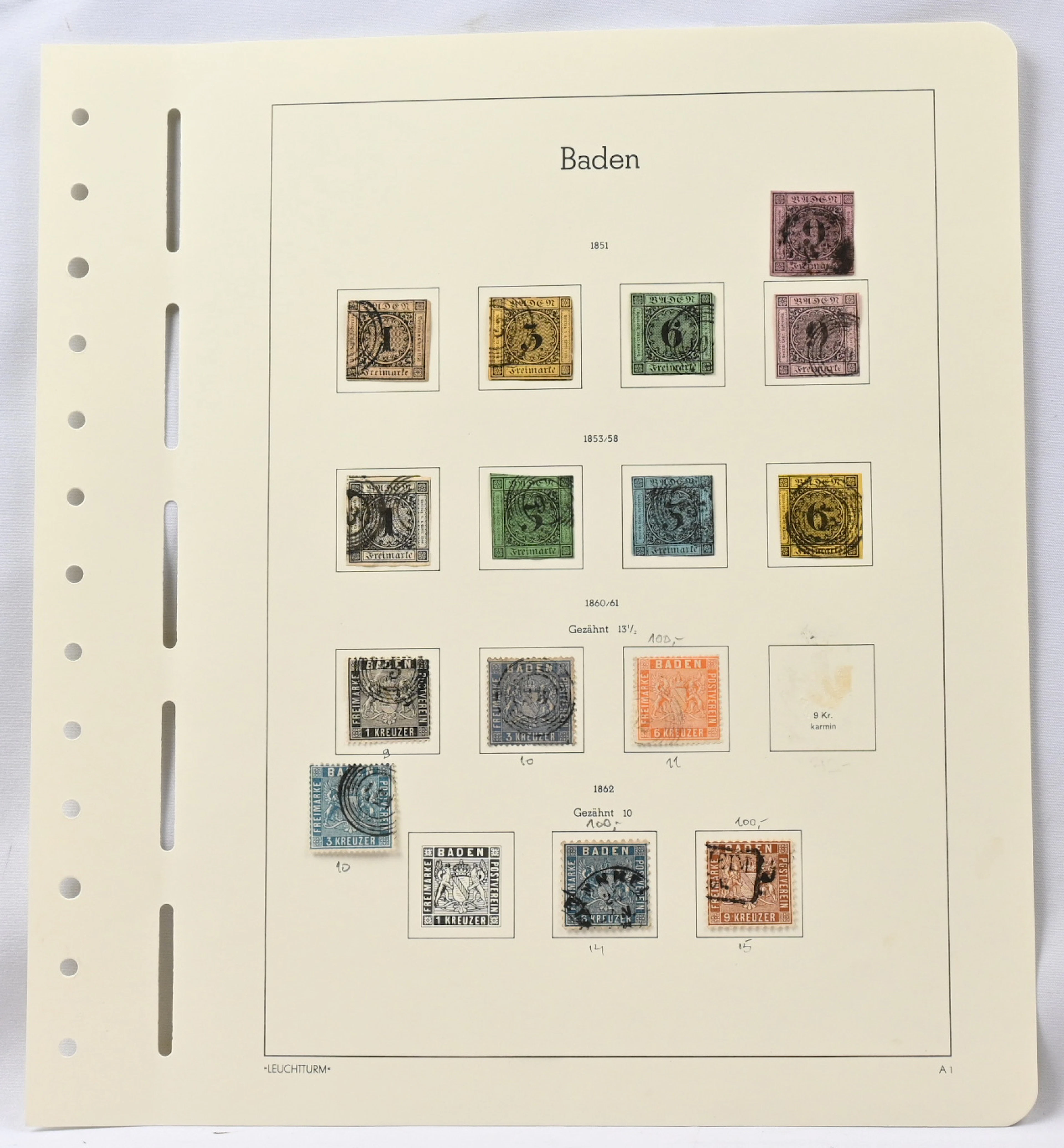 Baden, Bergedorf, Braunschweig and Bremen, collection on album pages.