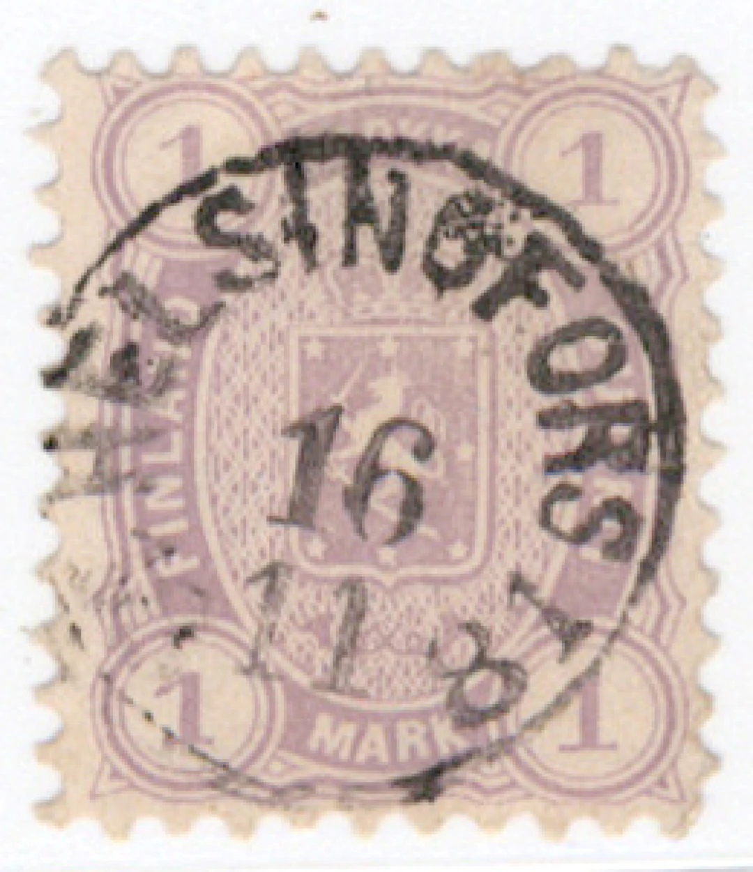 1 markka very fine used Helsingfors 1881.