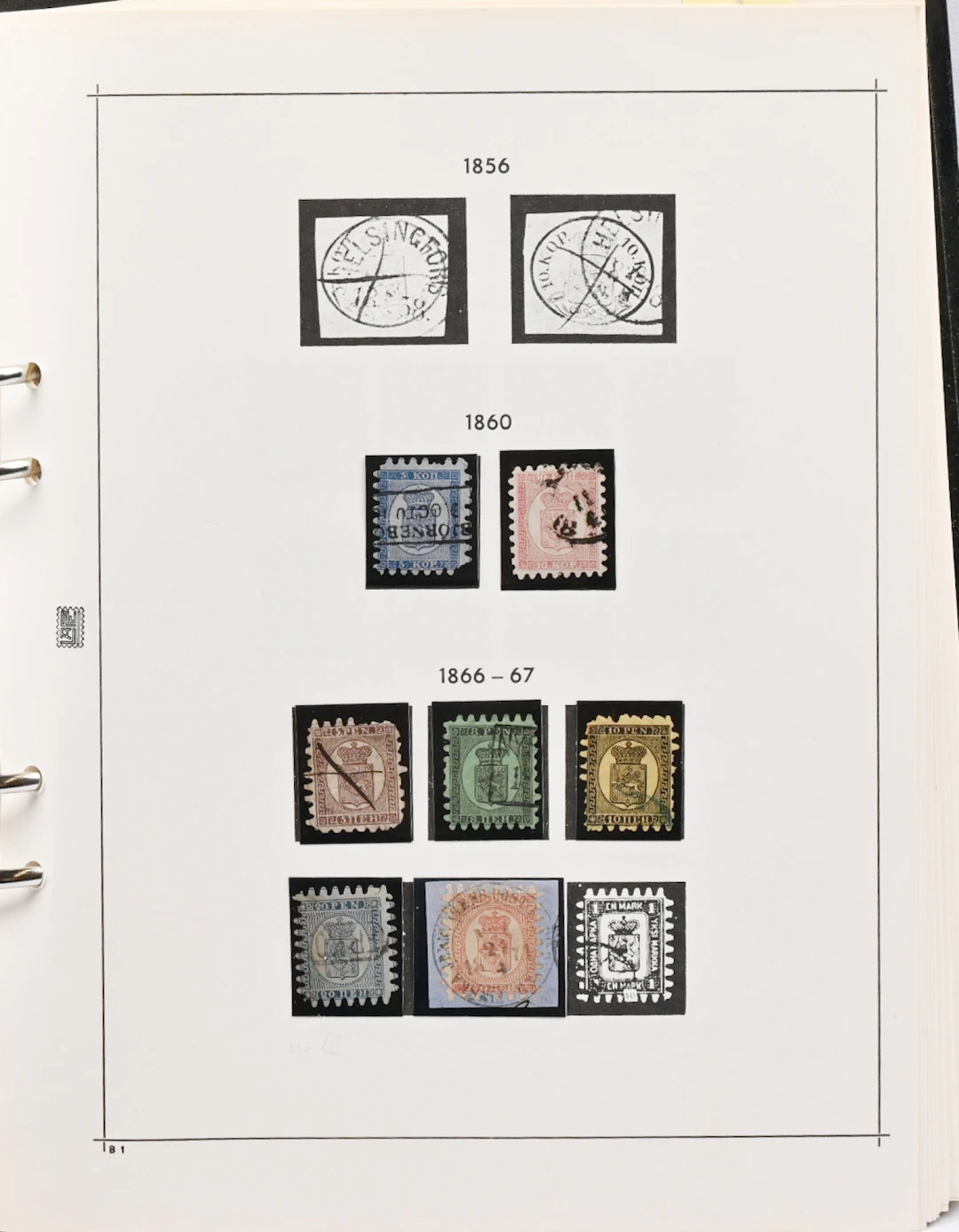 1860 - 1987 collection on pages in an album, additionally included