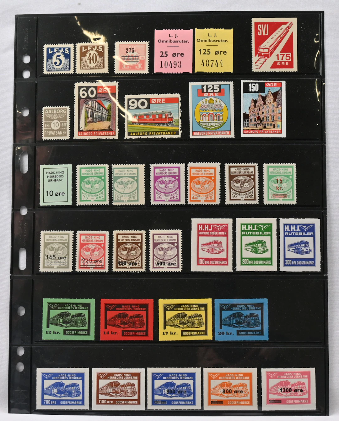 Stamps of private railways and bus freight companies as well as local