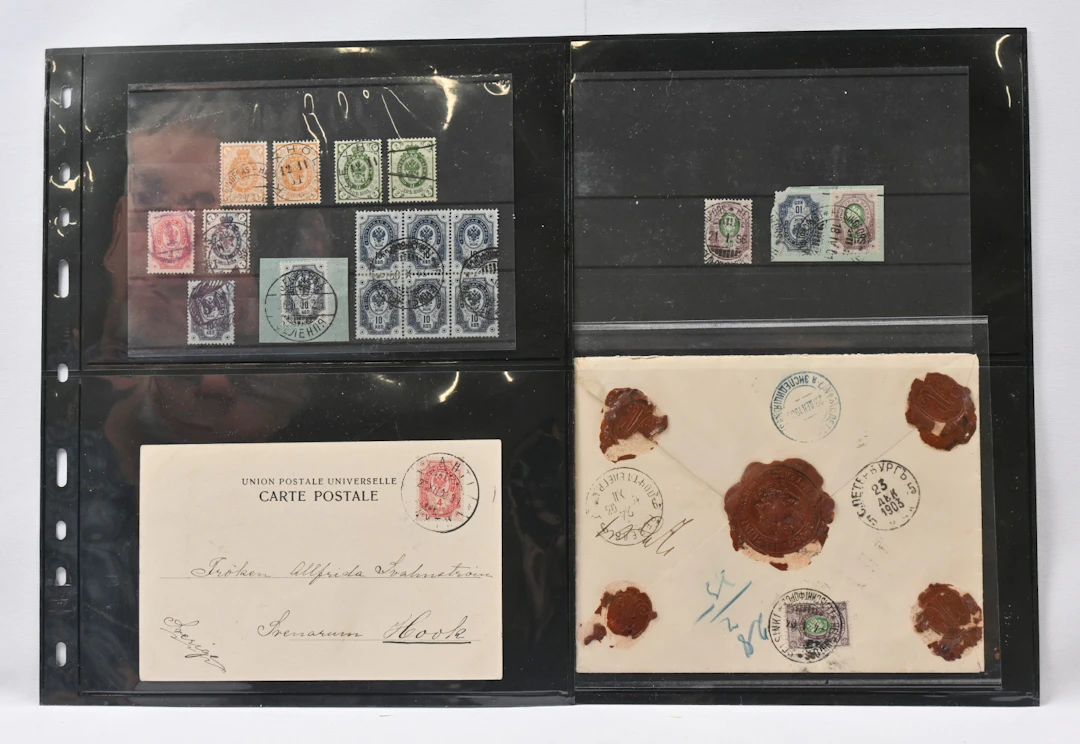 Exceptionally fine collection of issue 1891 material on pages: postmark