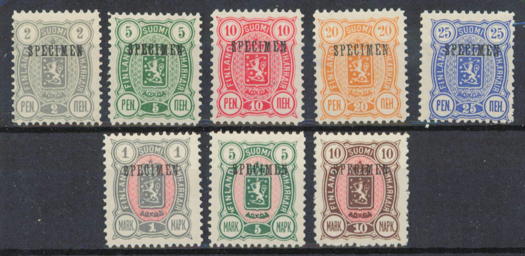 Specimen overprinted set, eight different