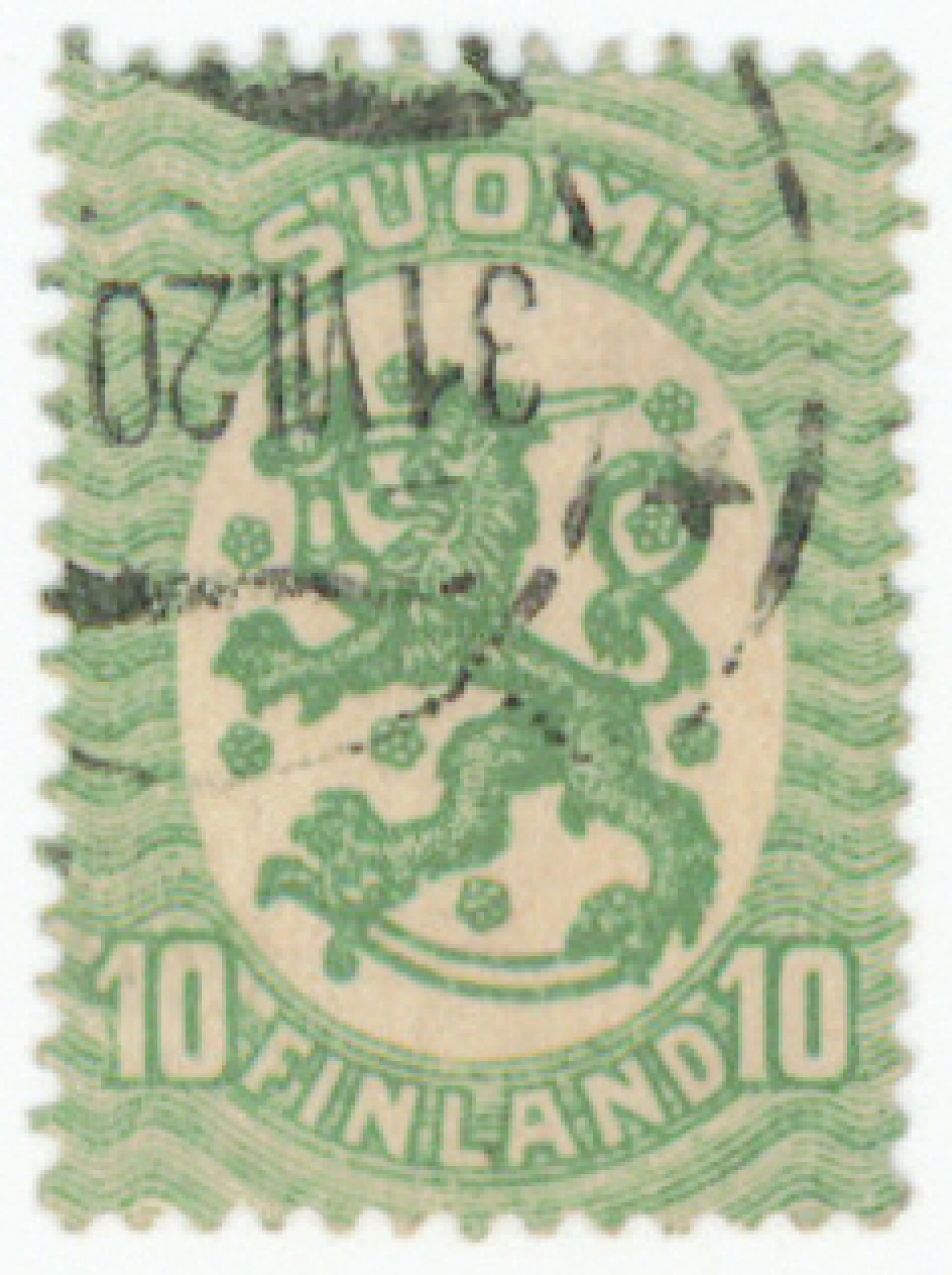10 penni rare perforation B. Neat machine cancellation Turku 30.VII.20.