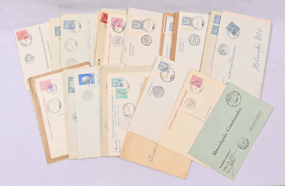 Issue 1930 - issue 1975 numeral cancellations on postal items, ca. 100 pieces