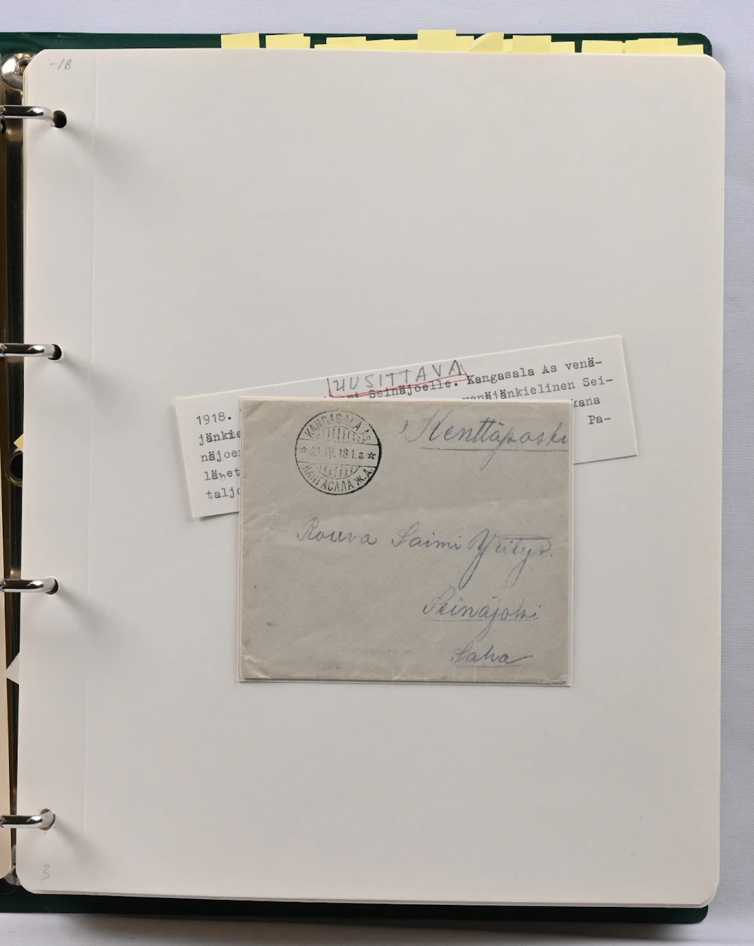 Exceptionally fine field post collection related to Seinäjoki on pages