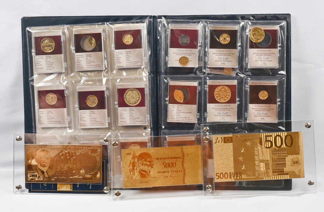 Moneta's collection "Finnish gold-plated circulation coins", 27 pieces