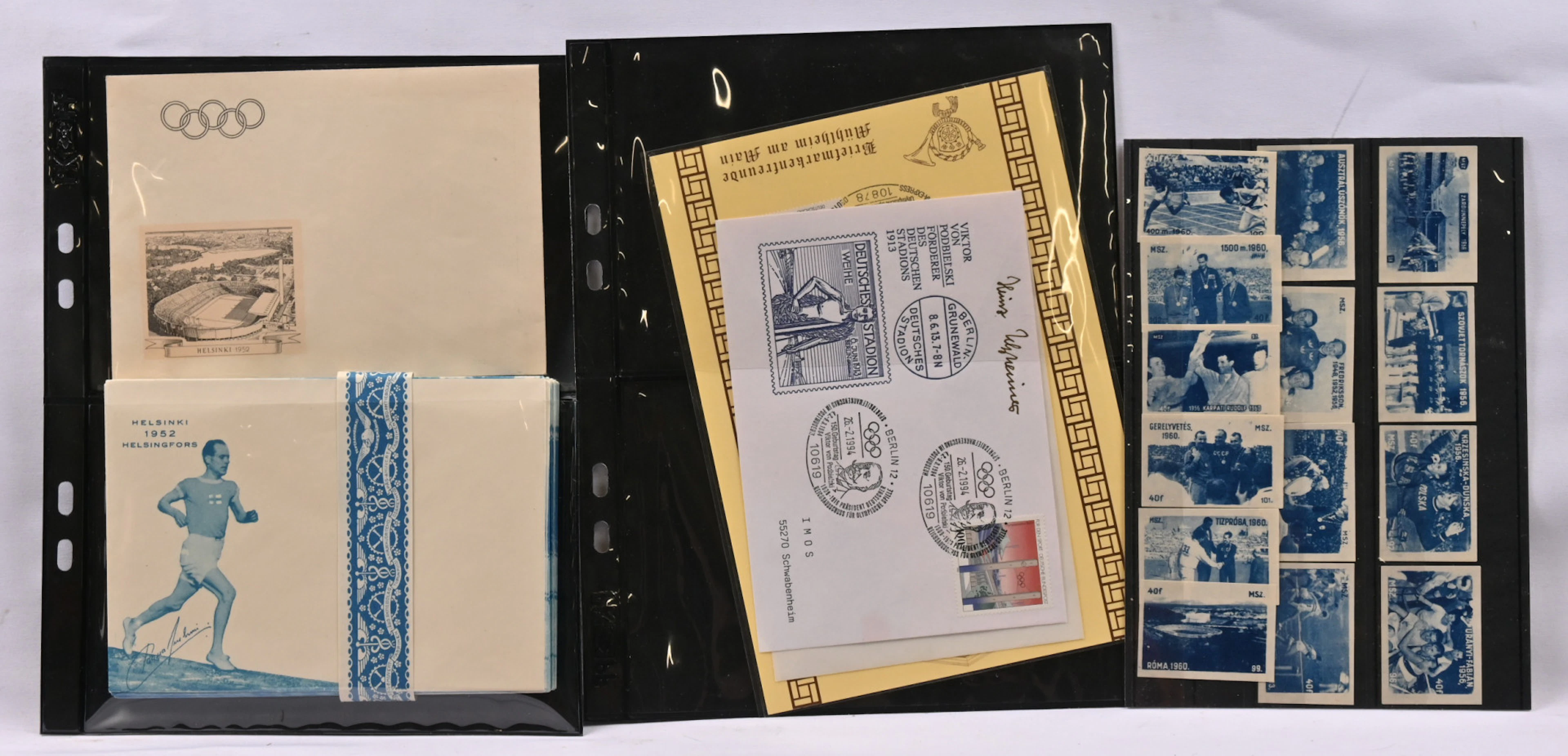 Olympics, mixed material of all sorts of material: stamps, miniature