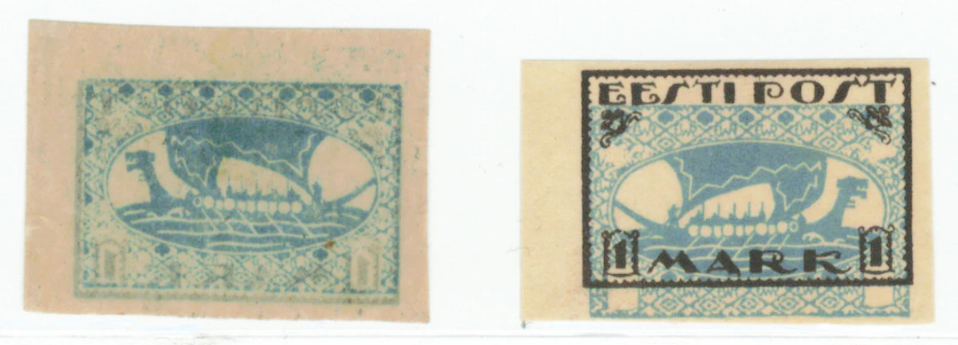 1919 Viking ship 1 markka Mi 12, very fine mint ** stamp with an OFF