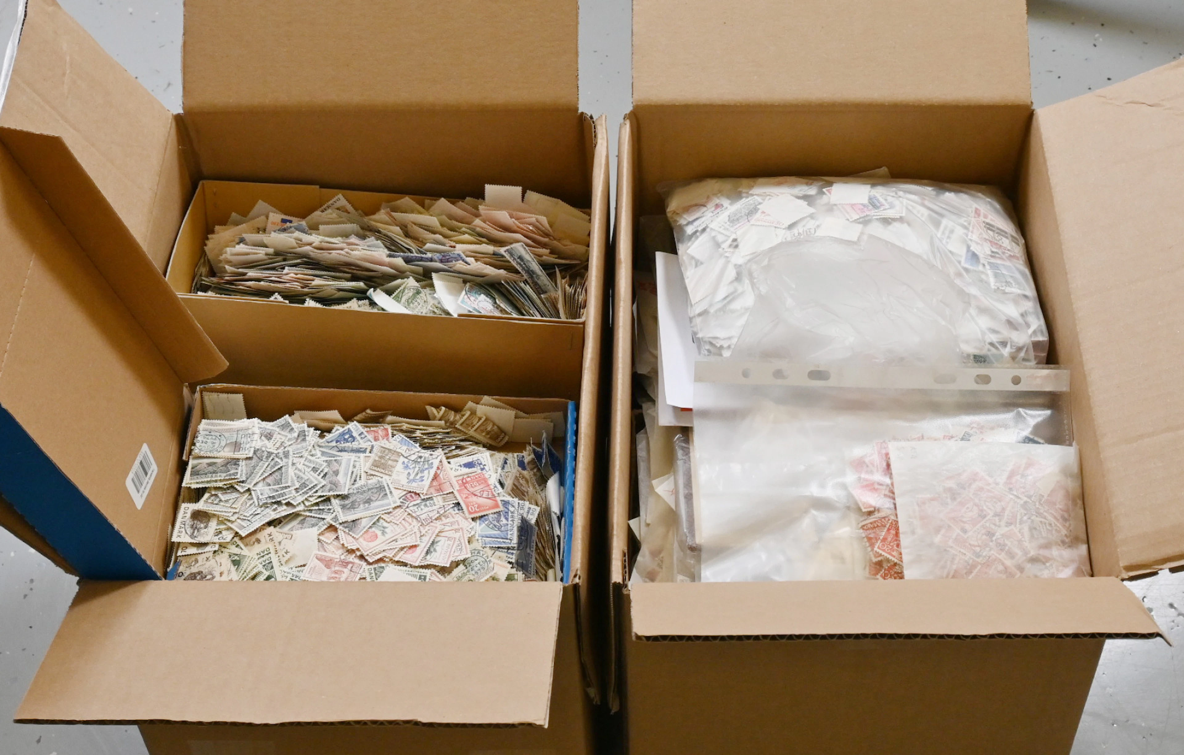 Denmark, fine extremely large stock lot of over 10 KG loose bulk stamps