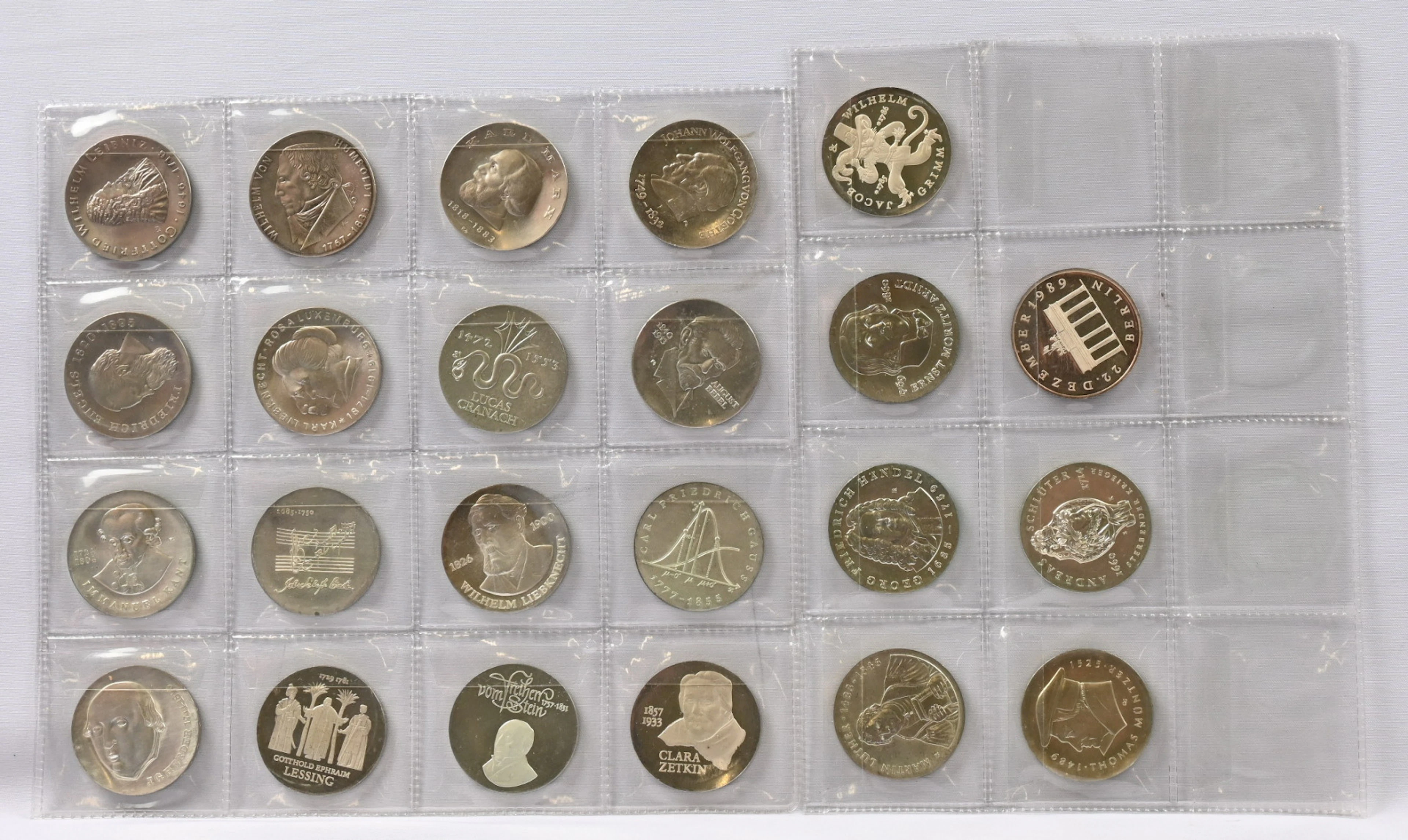Germany, DDR 1966 - 1990 23 different fine 20 markka silver coins.