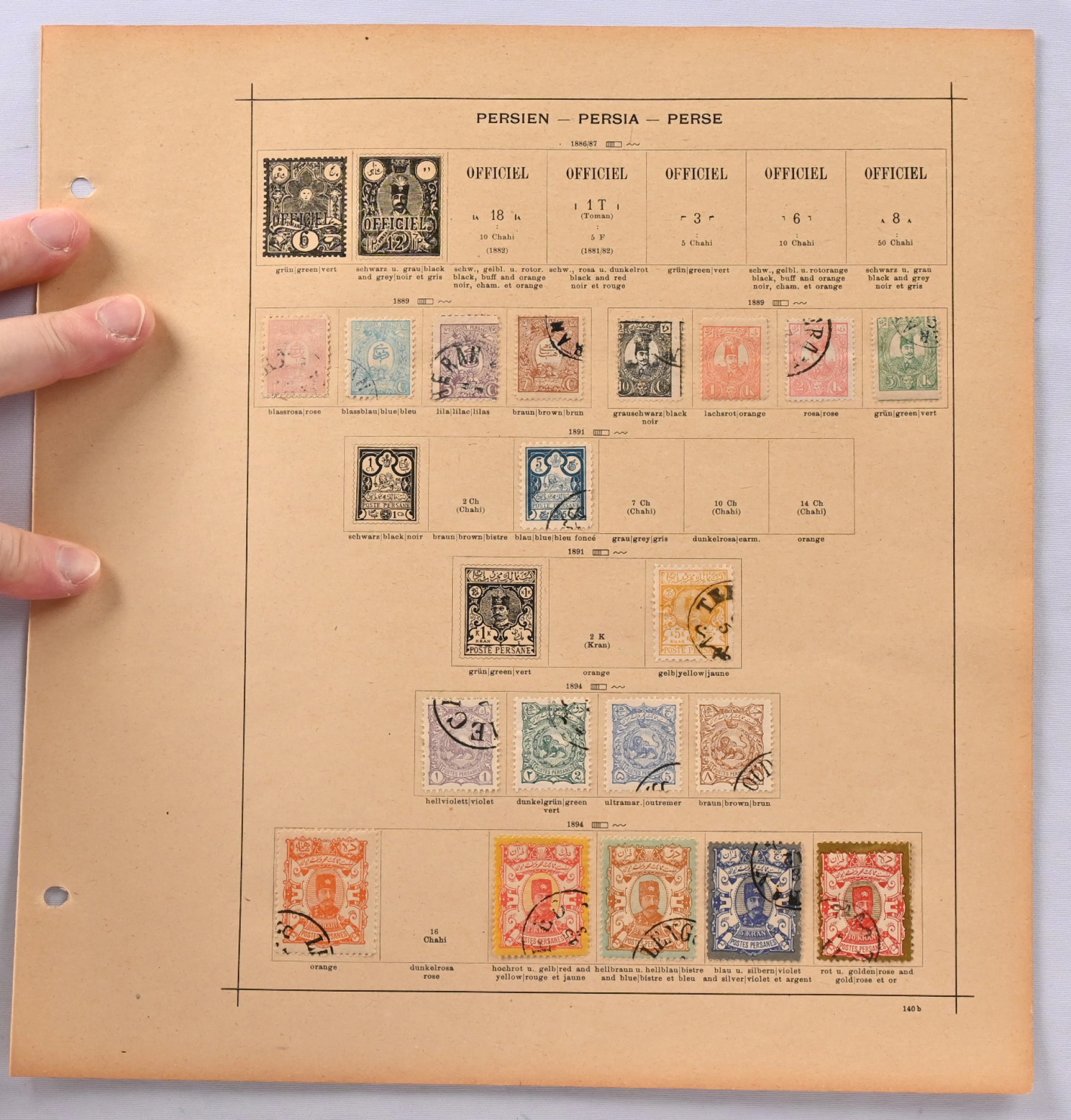 Asia, small remainder collection of various Asian countries on old
