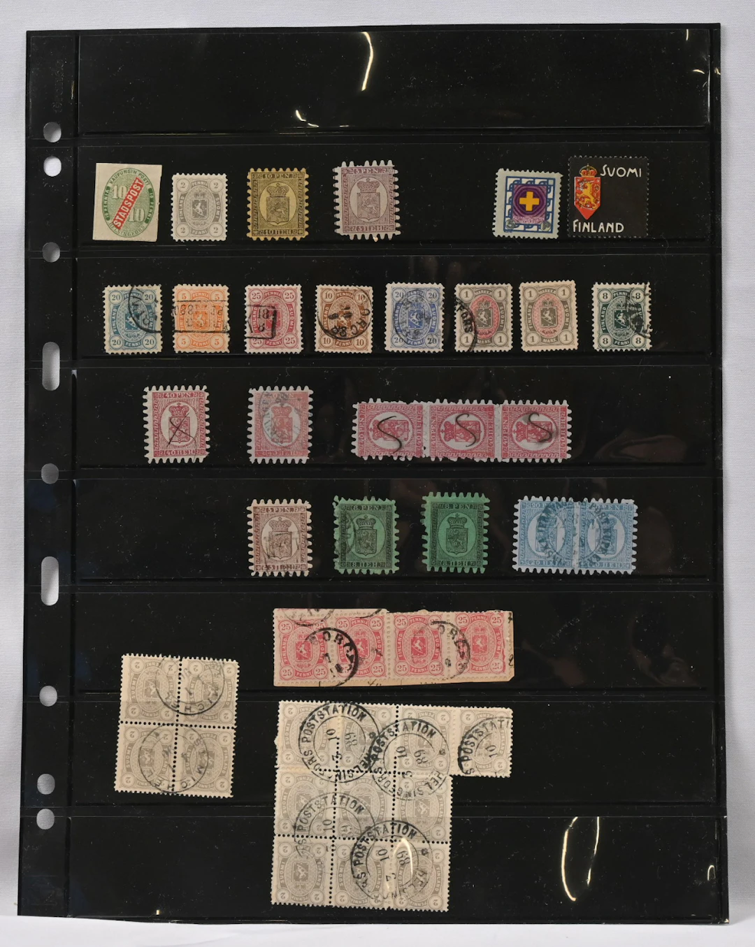 1866 - 1885 an interesting selection of material on pages, eg. multiples.