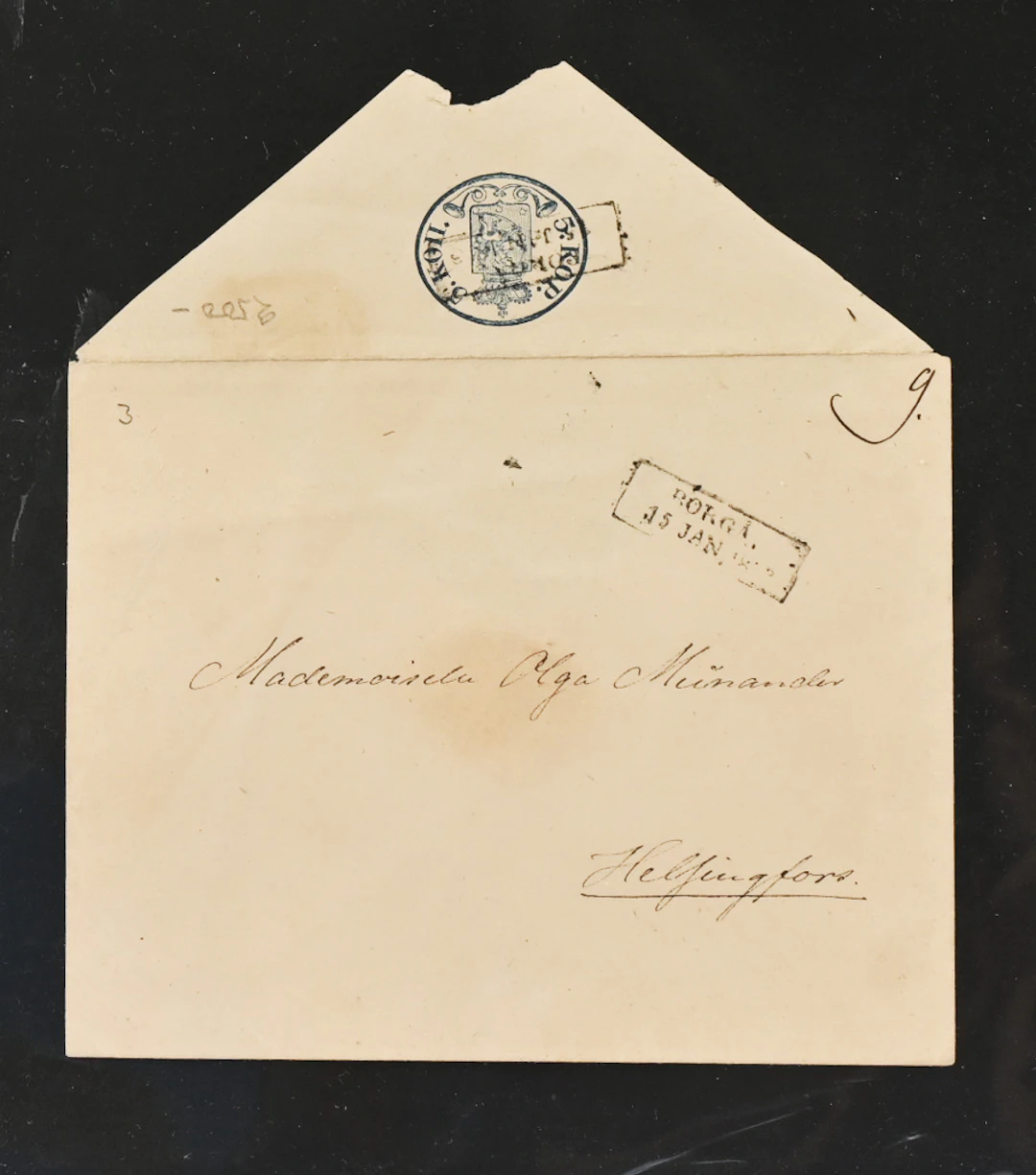 1850 5 kopek without pearls with Borgå 1853 cancellation. A piece