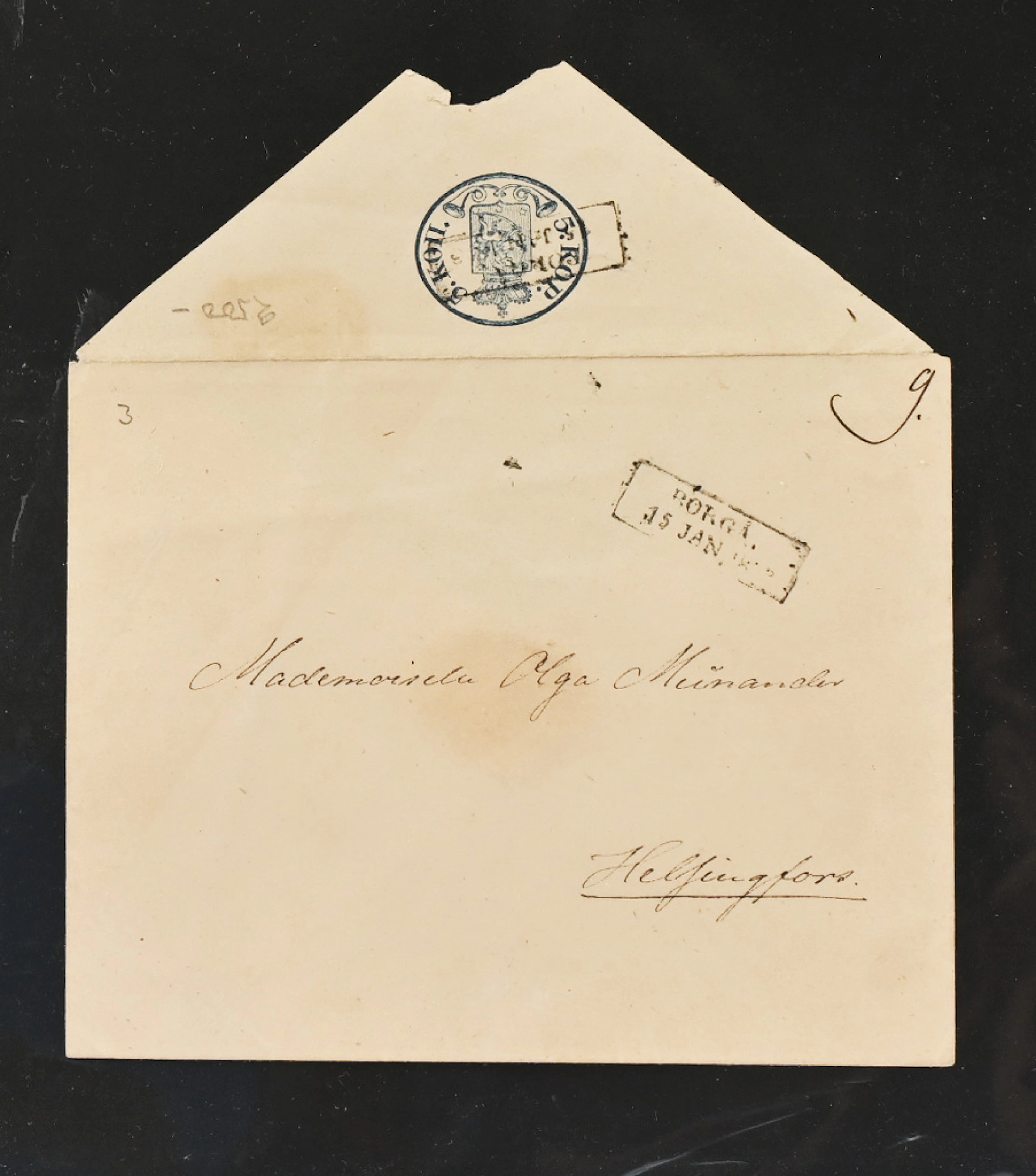 1850 5 kopek without pearls with Borgå 1853 cancellation. A piece
