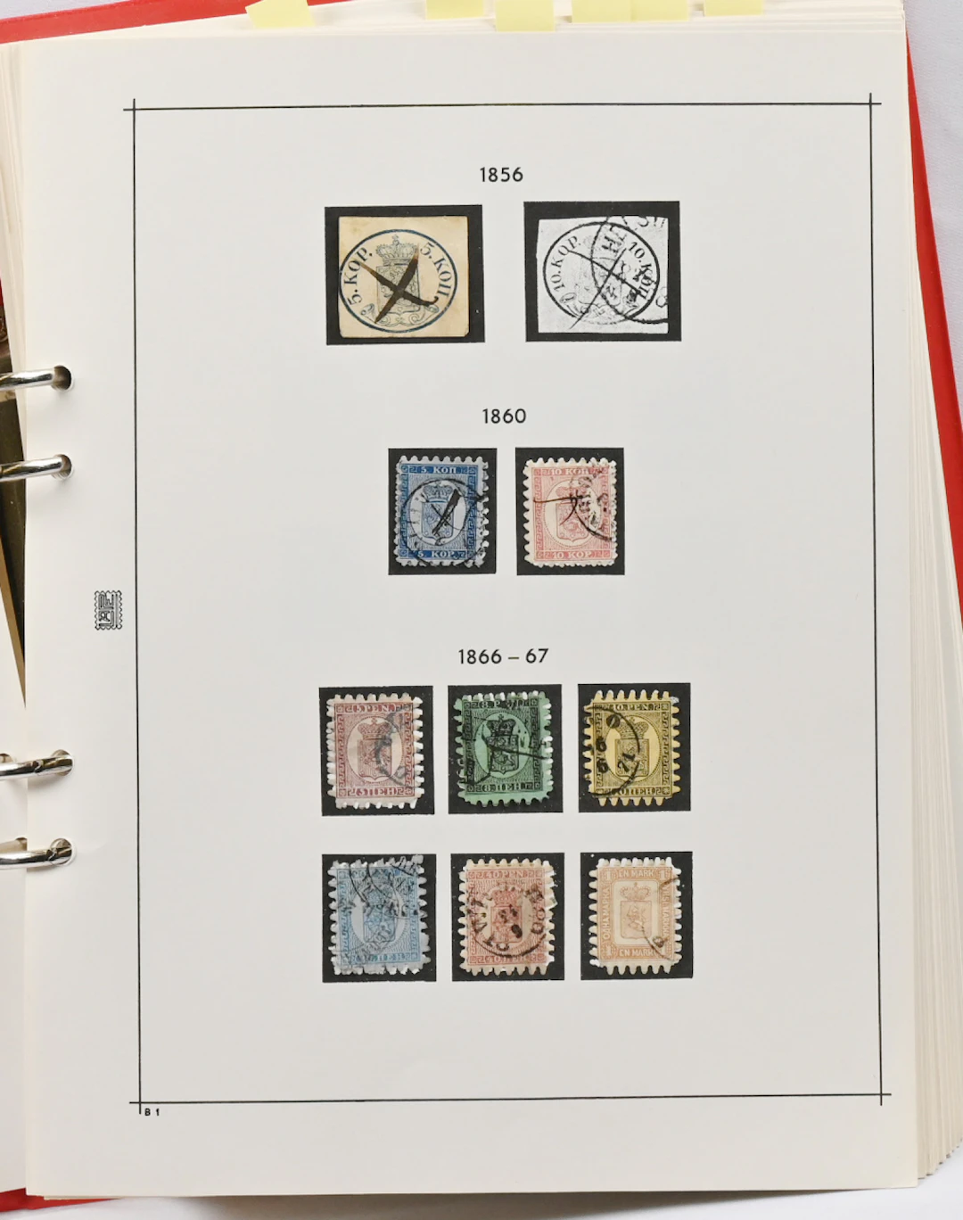1860 - 1887 collection on pages in an album including eg. serpentine