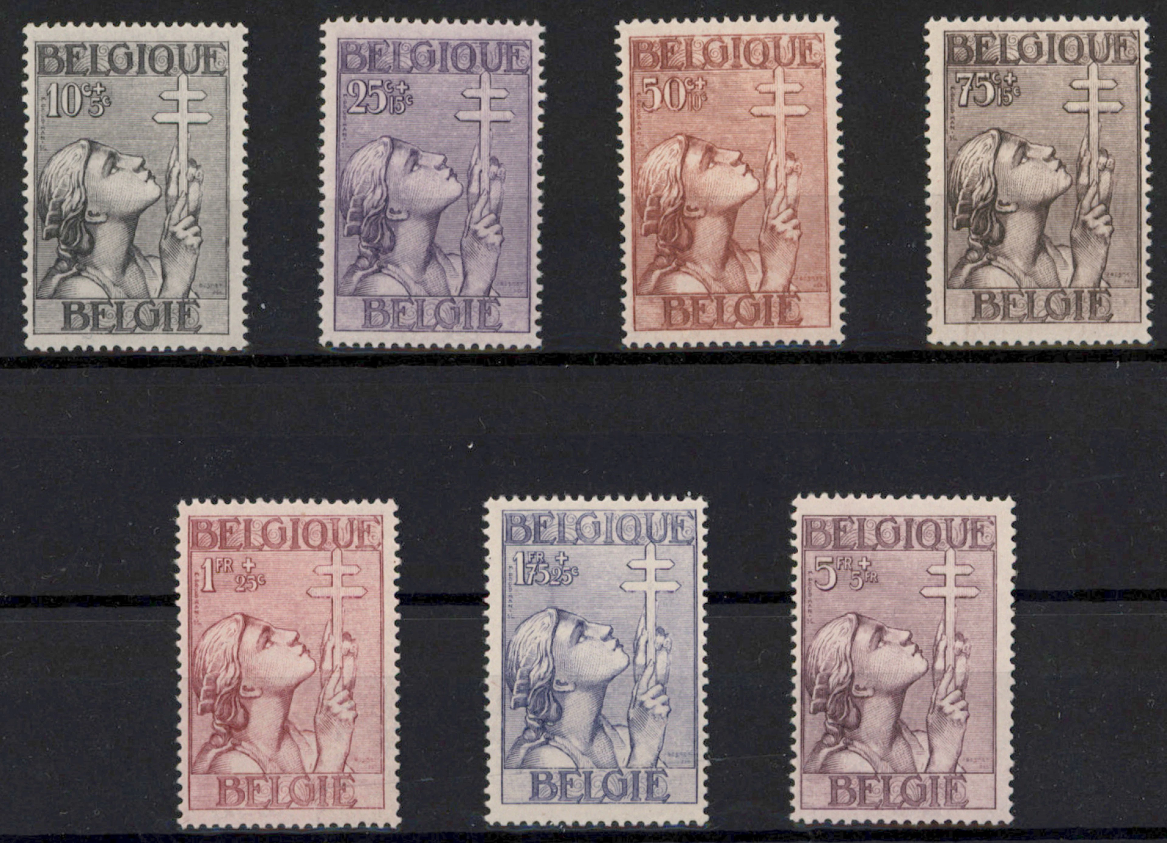 1933 Tuberculosis Mi 366-372, very fine mint ** set.