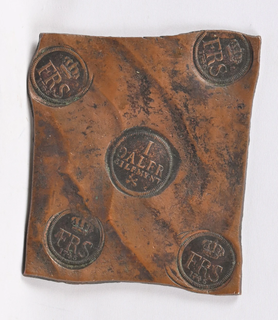 Sweden 1746 1 Daler plate money, size approximately 15 x 12.5 cm