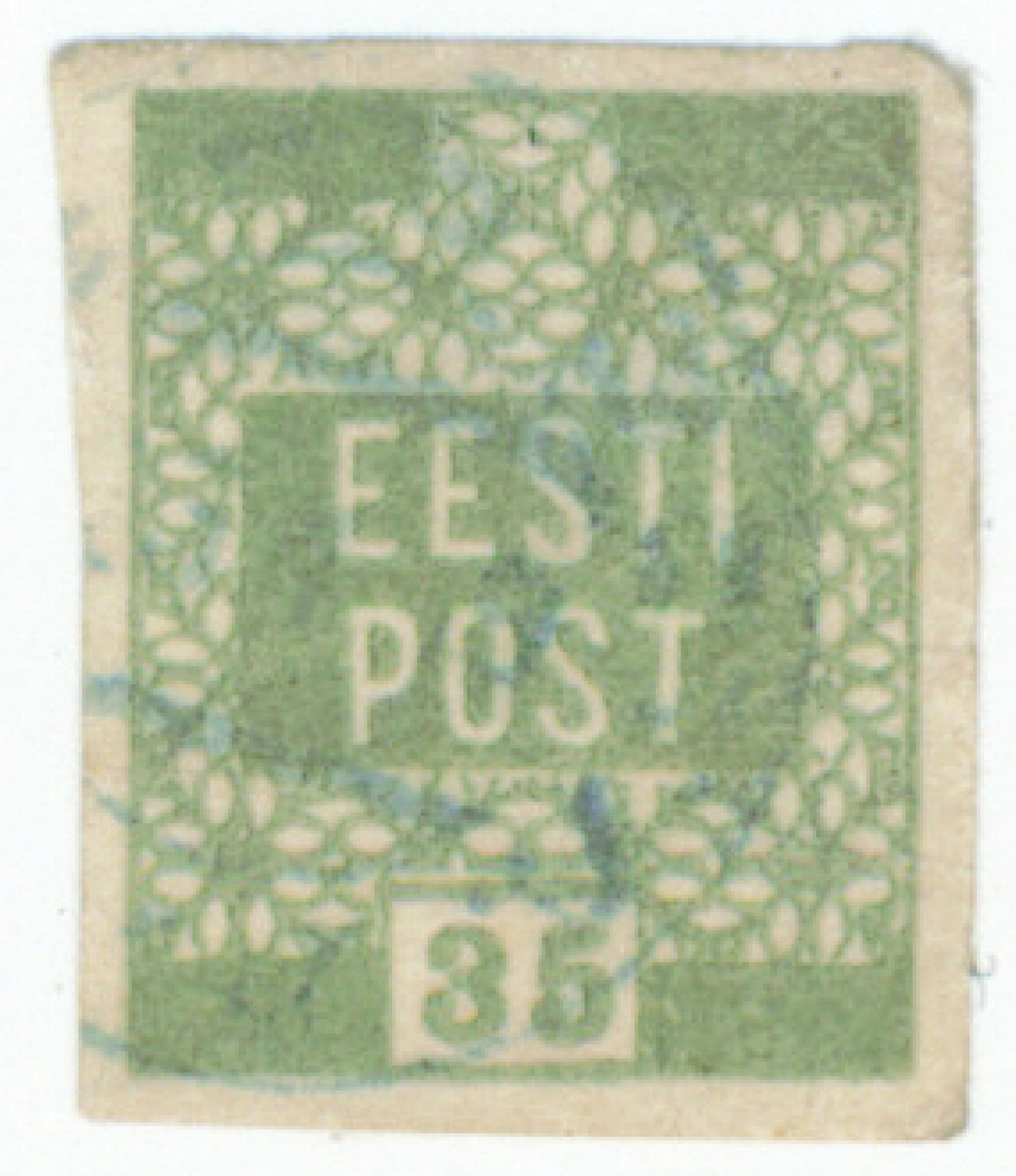 1919 Flower design 35 penni Mi 3b, rare olive shade, light cancellation