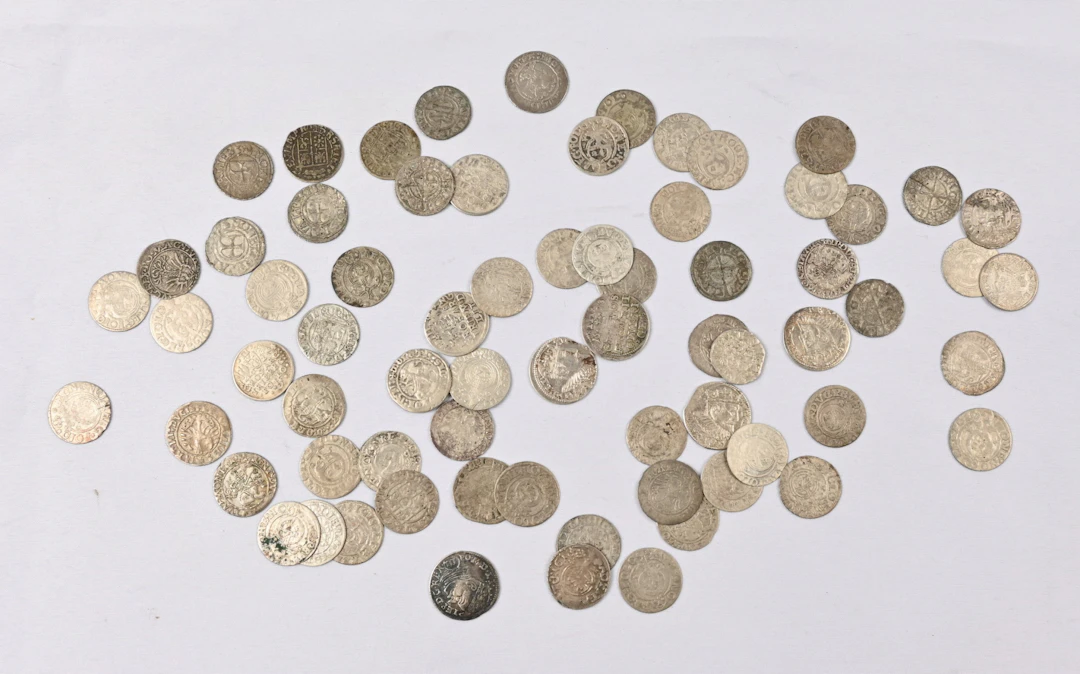 A magnificent large selection of old small silver coins from Europe