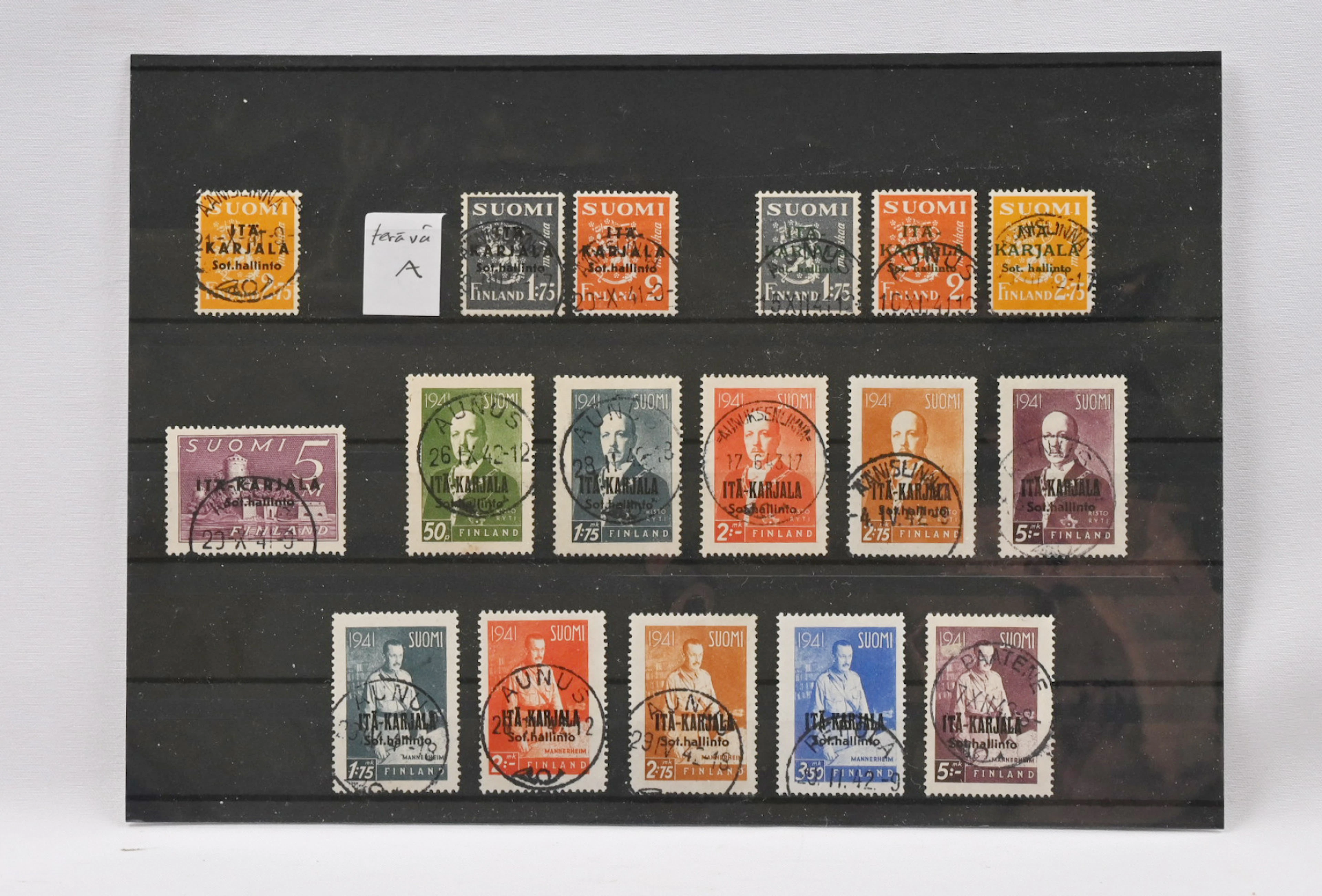 Fine selection of stamps with superb cancellations on stockcard.