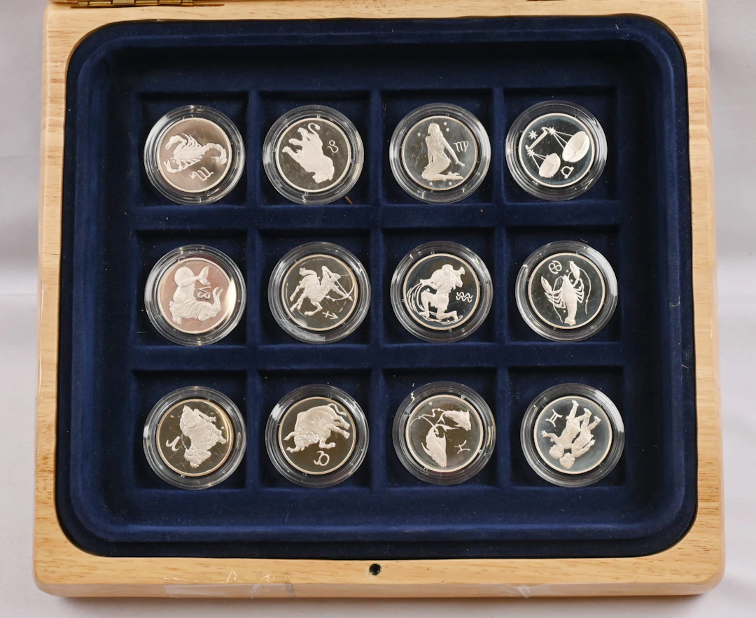 2002 - 2003 12 different horoscope-themed 2 Rouble silver commemorative