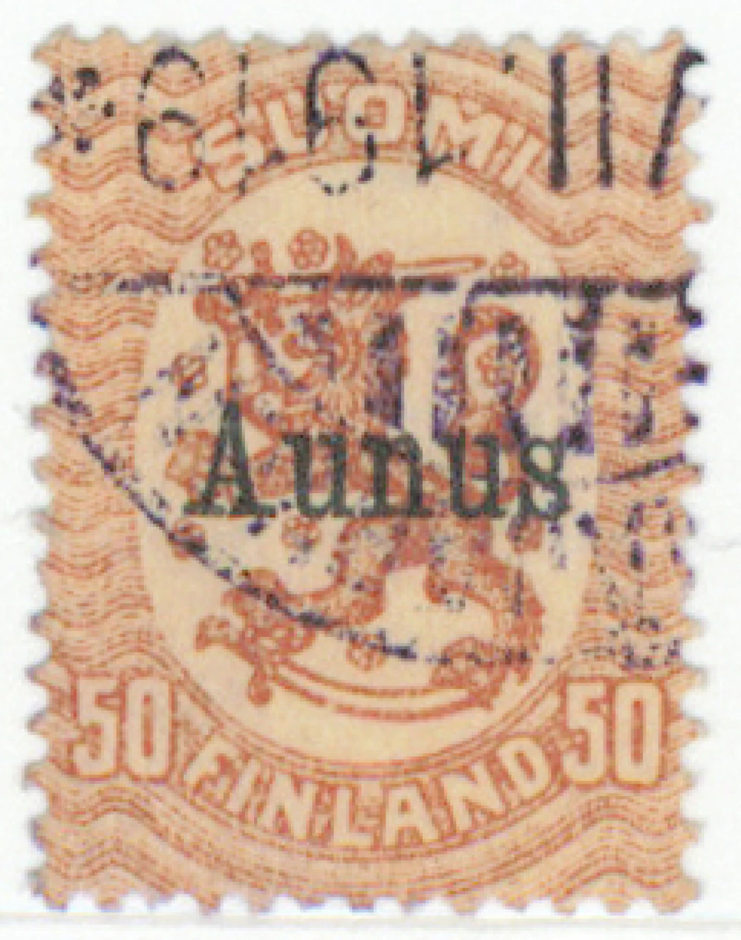 50 penni 1st printing, beautiful violet Säämäjärvi Post Office 1919