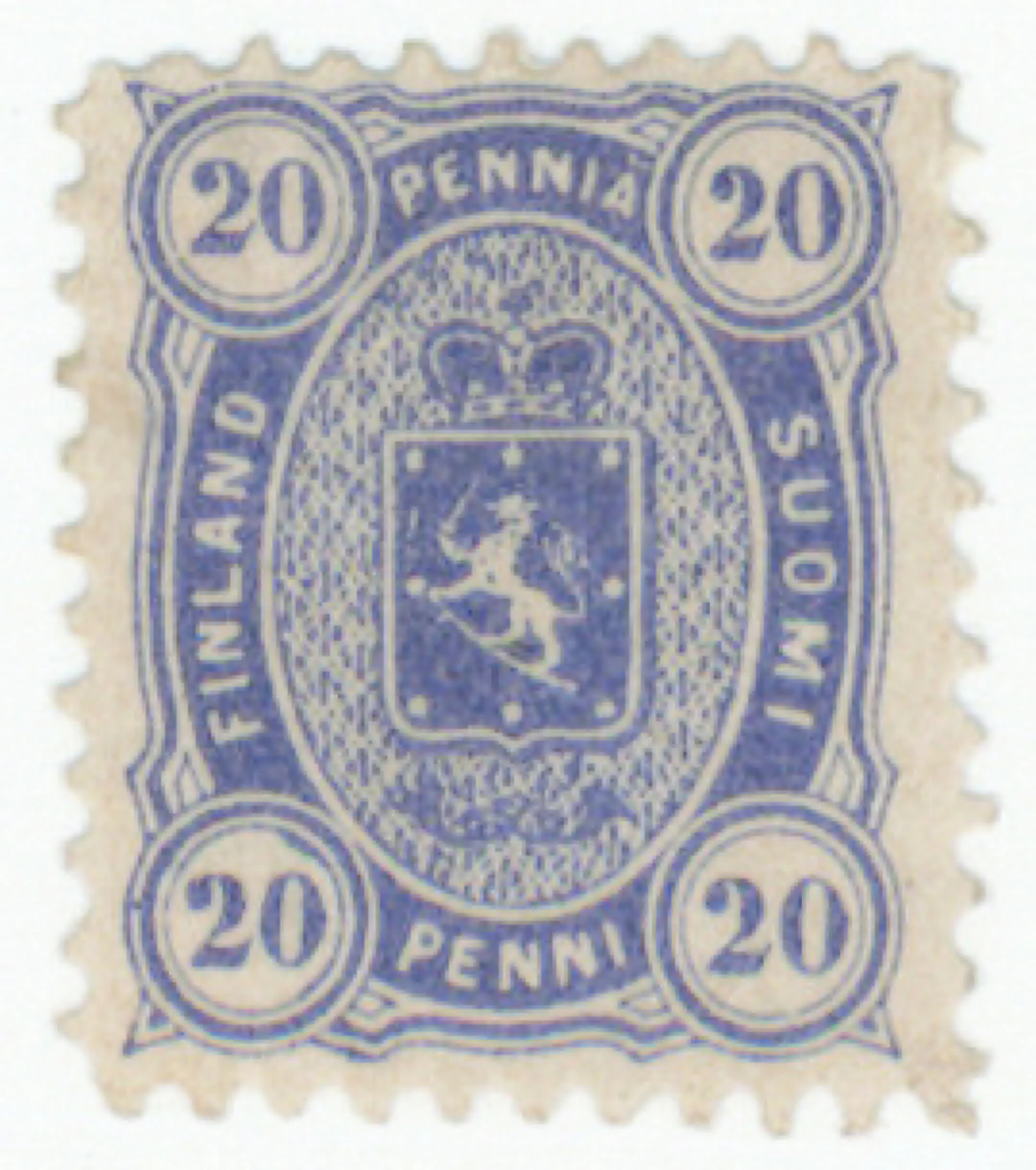 20 penni dull blue. Mint *. (L. 15SAddd).