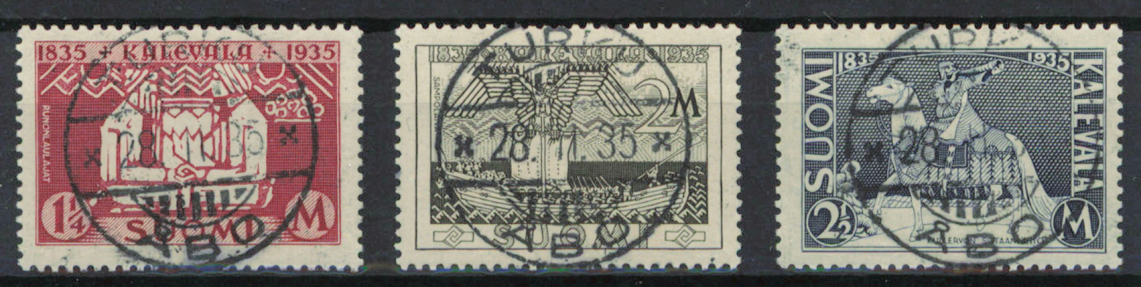 1935 Kalevala set, superb used Turku 28.II.1935 - very fine cancellations
