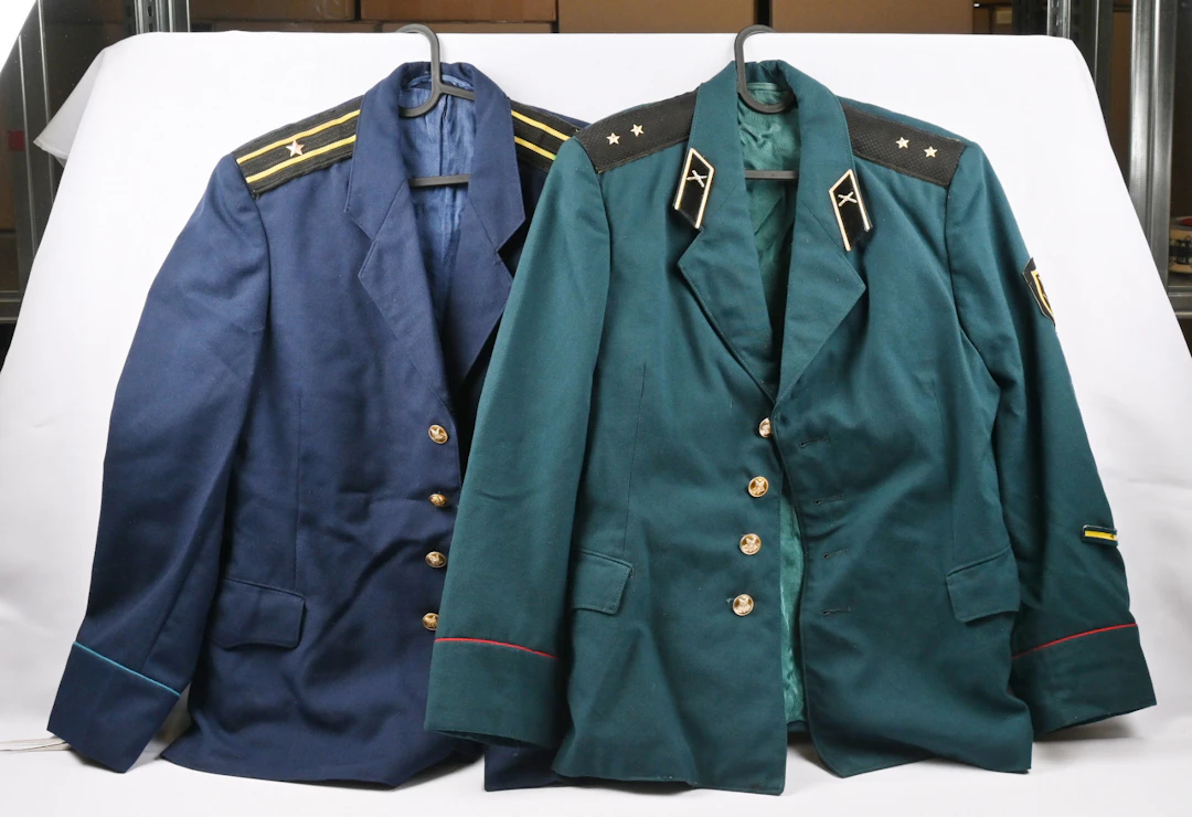 Soviet Union officer dress jackets, from different service branches