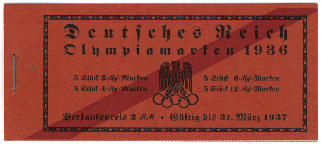 1936 Olympics booklet Mi MH 42.2, rare very fine mint ** booklet where