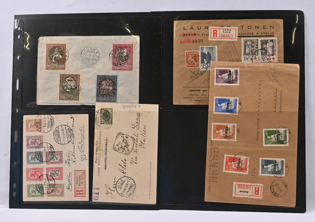 From 1901 onwards small selection of covers and stamps on pages eg.
