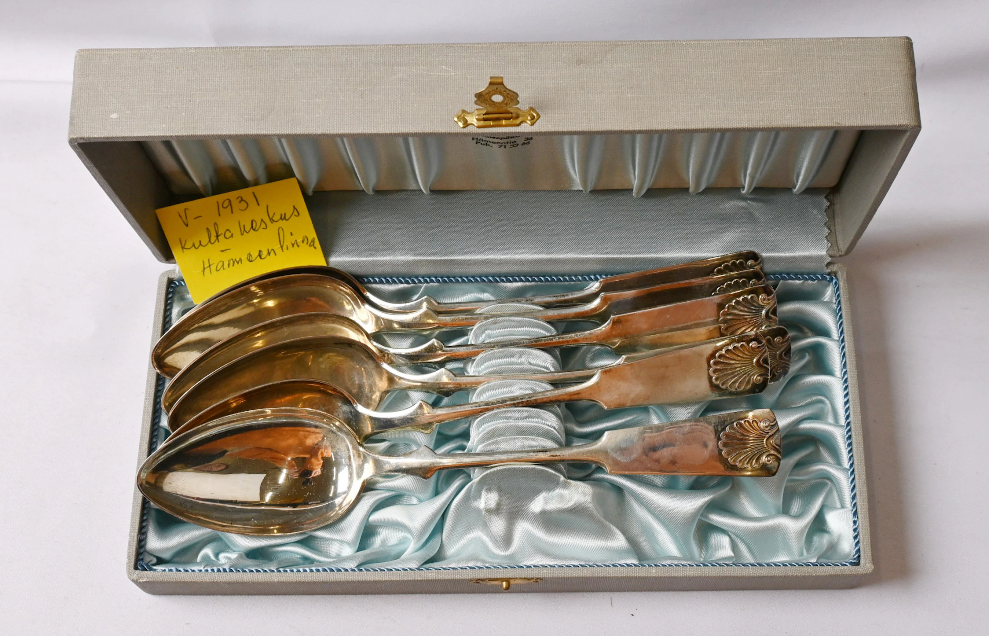 Musla, large silver (813) tablespoons six pieces in a box. Kultakeskus