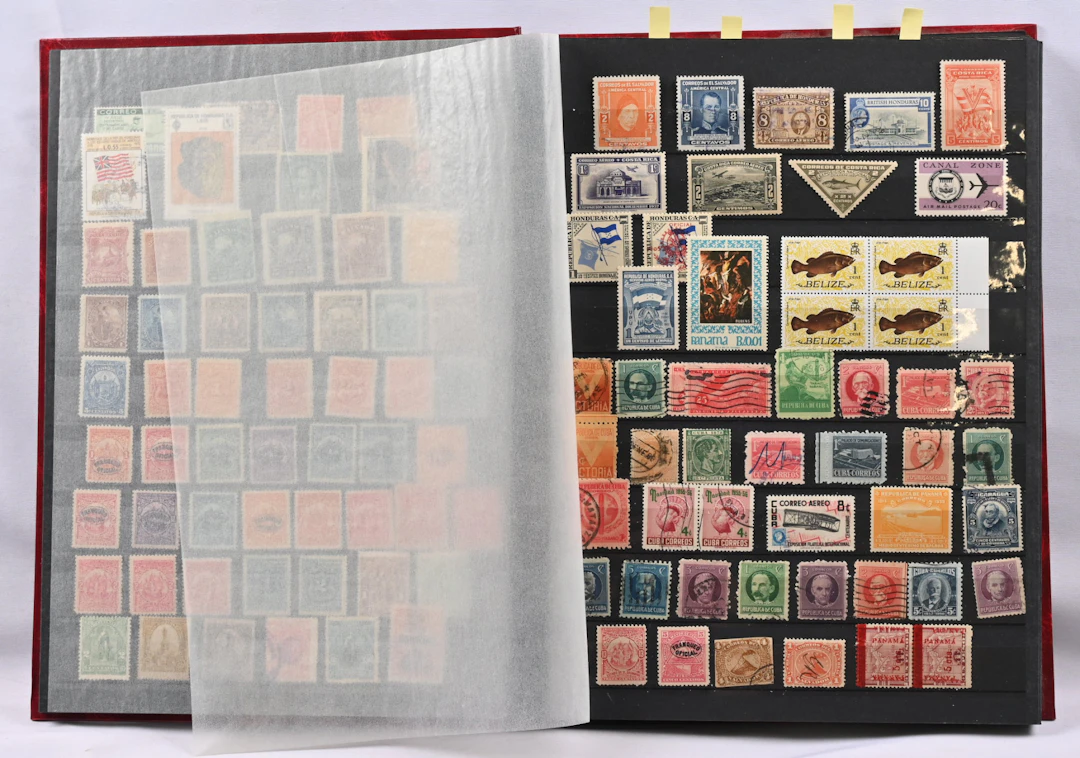 Interesting stamp selection in a stockbook, old and newer part, medium