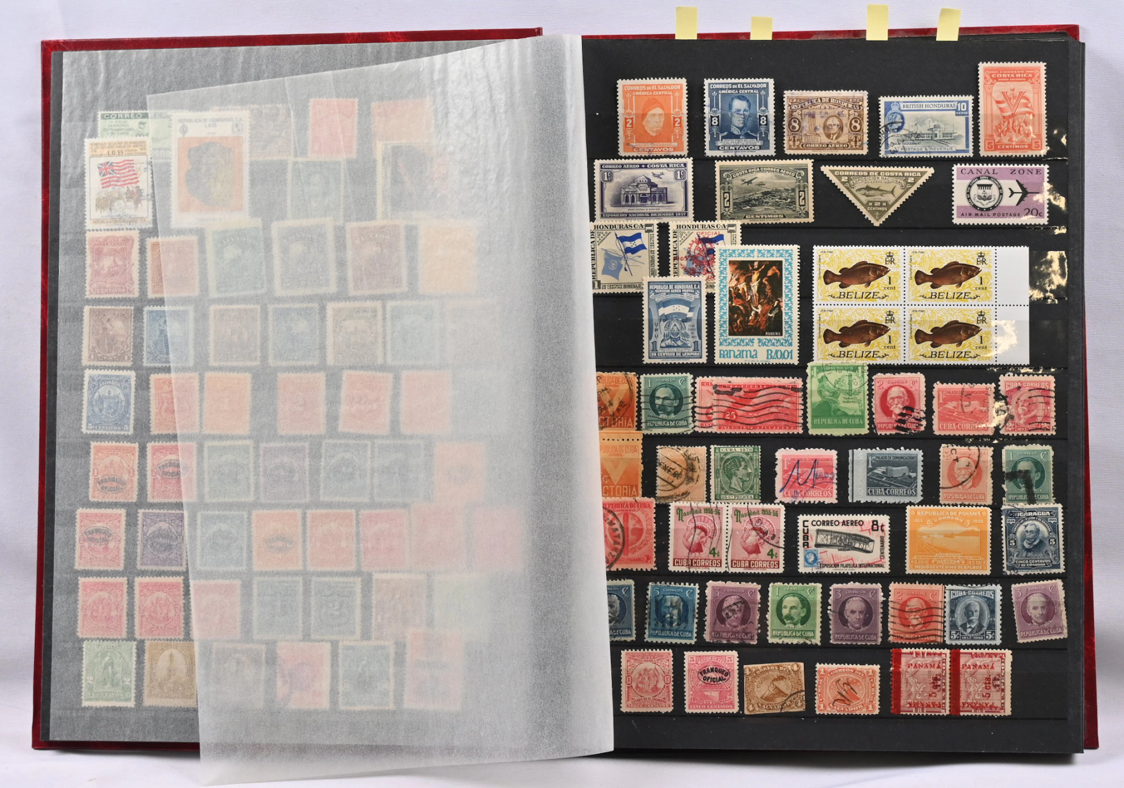 Interesting stamp selection in a stockbook, old and newer part, medium