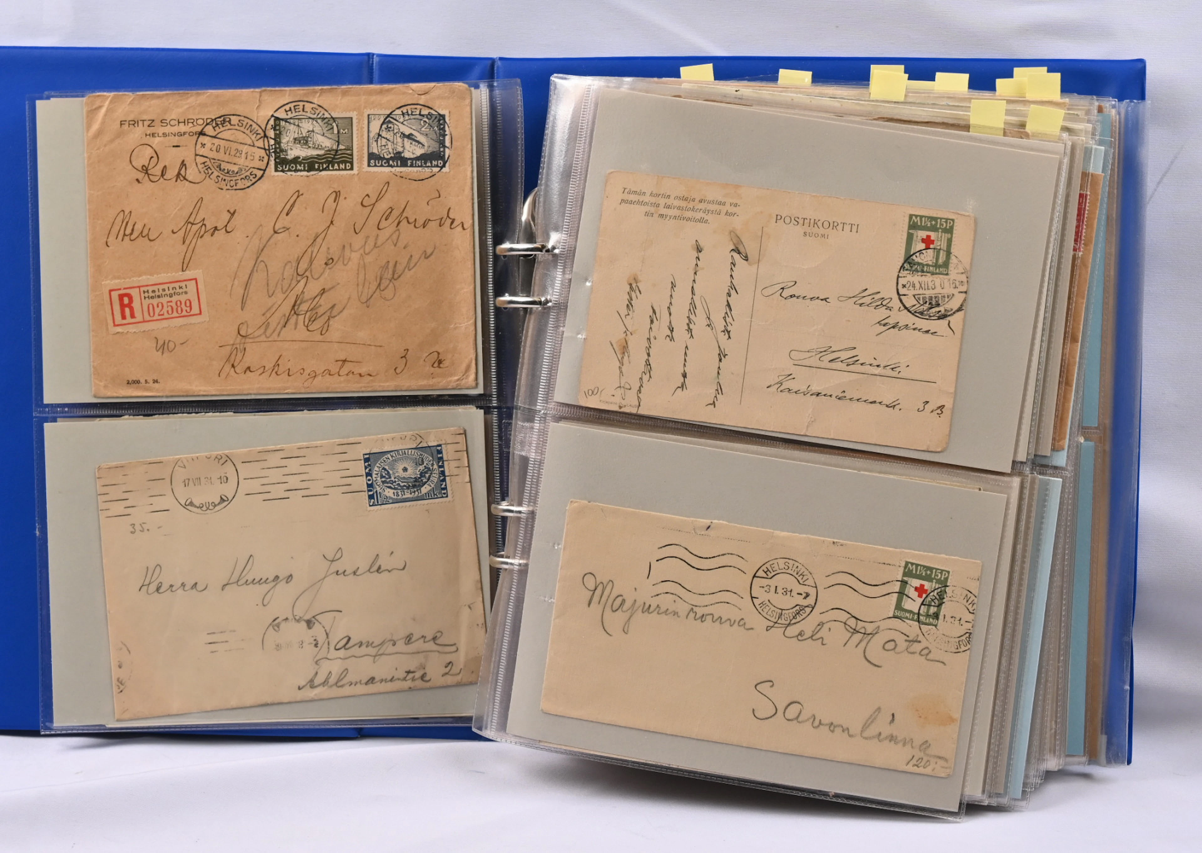 From 1929 onwards postal item selection in an album including eg.
